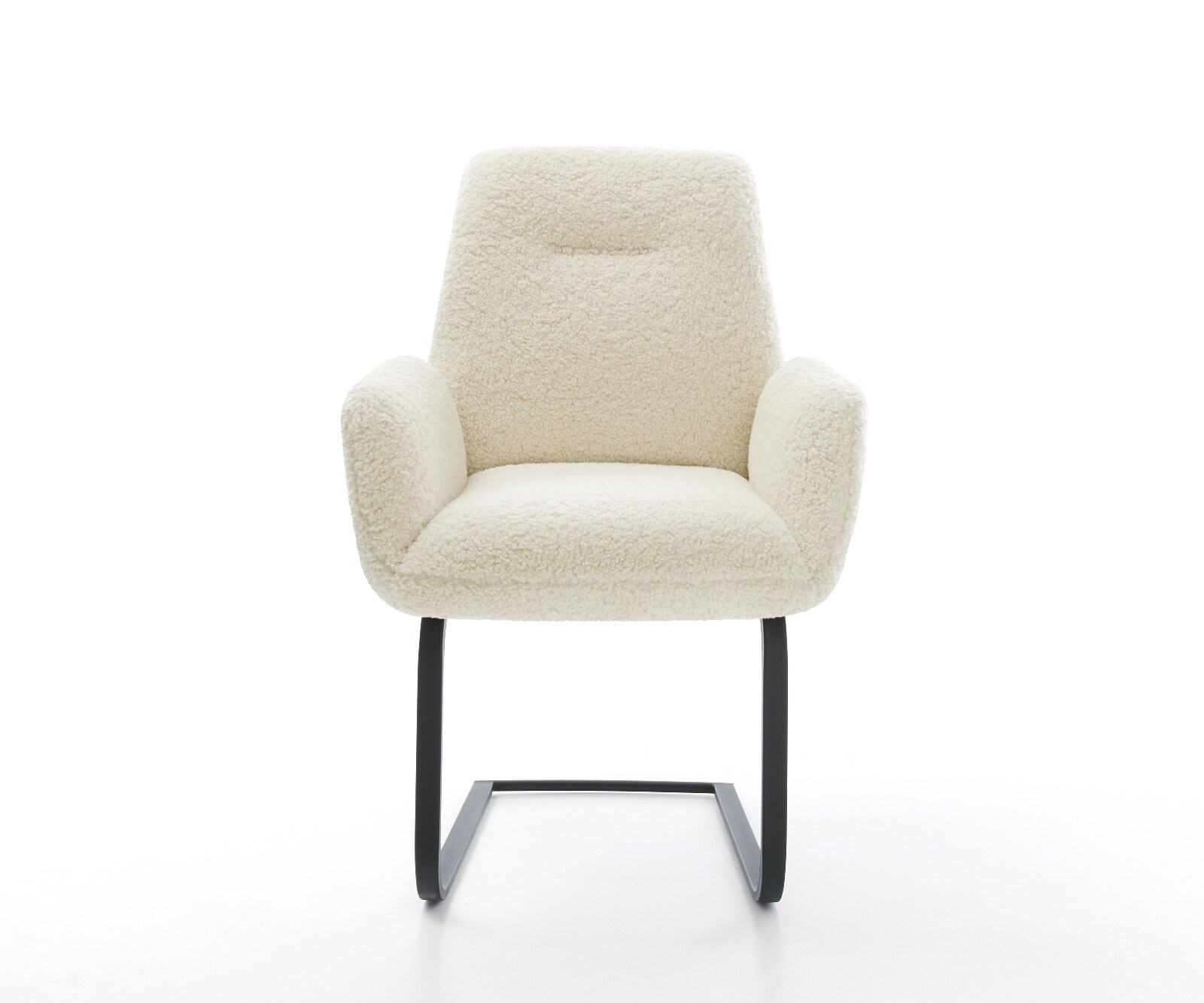 Freischwinger Zoa-Flex Teddystoff Beige Freischwinger flach Schwarz Taschenfederkern 1