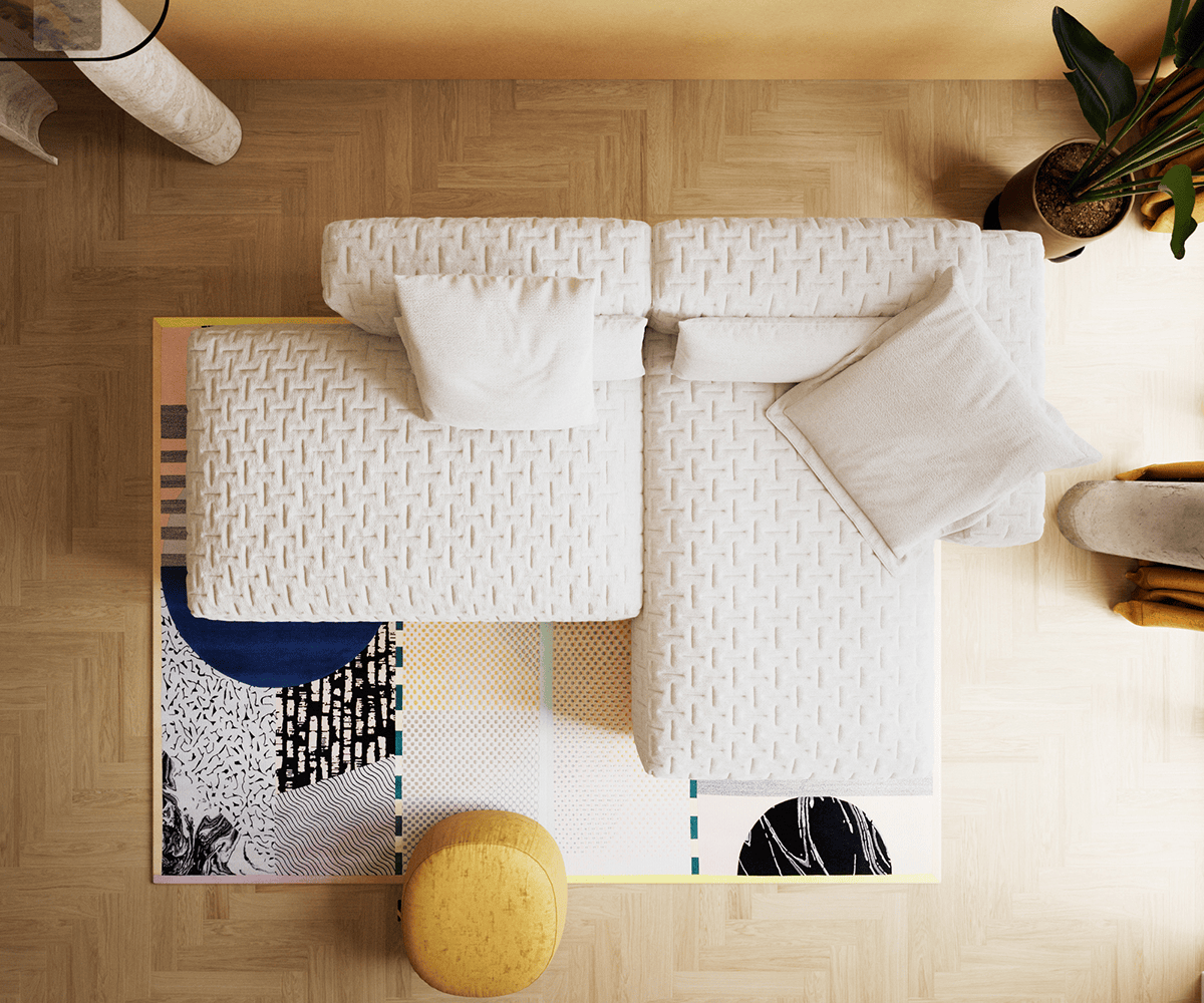 Ecksofa Freestyle 310x200 cm Bouclé Soft Beige Gesteppt 5