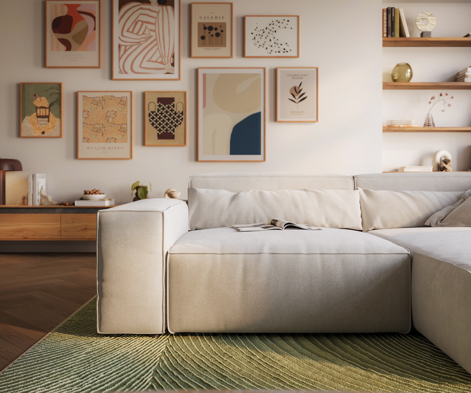 Ecksofa Sirpio XL 270x170 cm Strukturstoff Soft Beige Recamiere variabel 6