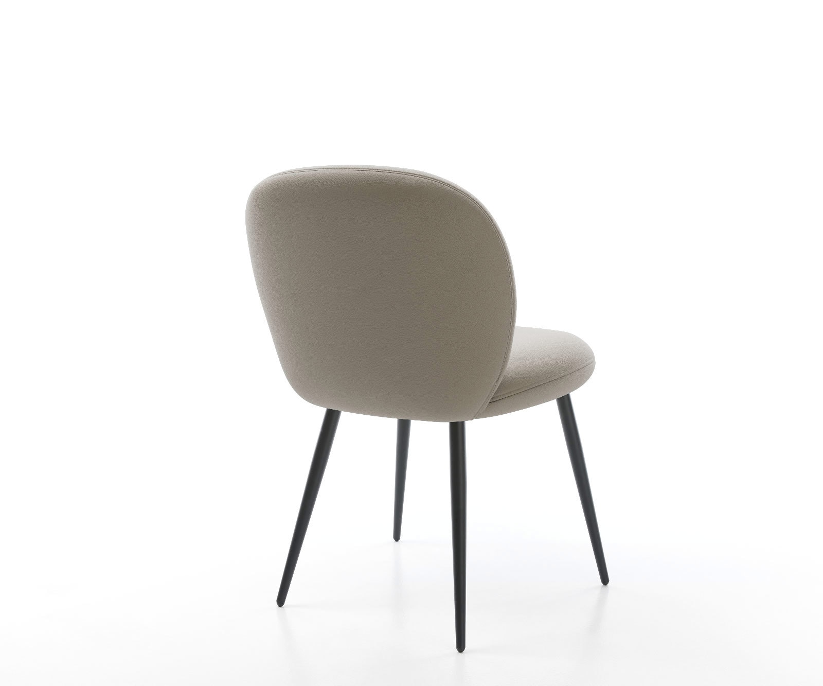 Esszimmerstuhl Nube-Flex Echt-Leder Schlamm 4-Fuß konisch Schwarz Taschenfederkern 5