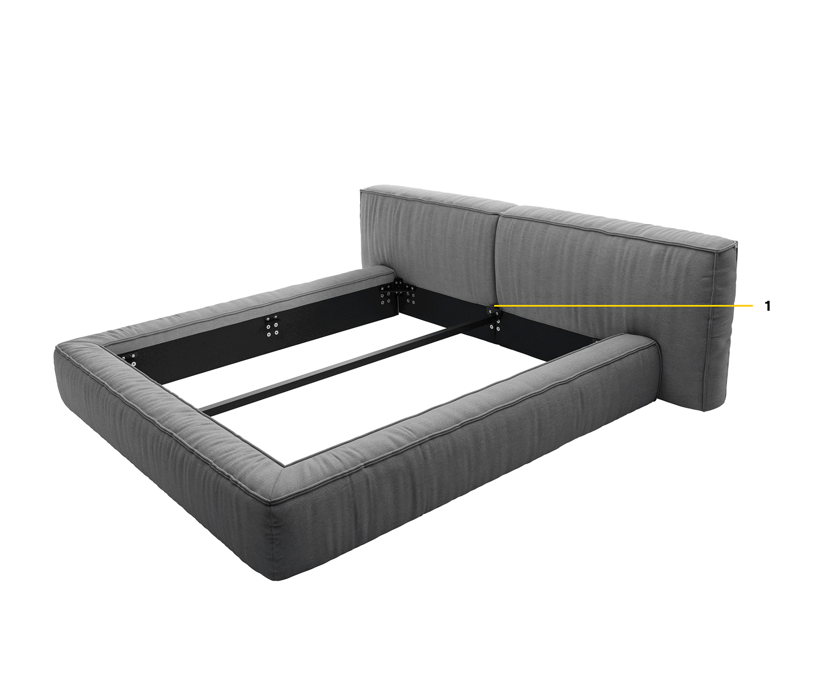 Polsterbettgestell Coperti 140x200 cm Mikrofaser Grau 5