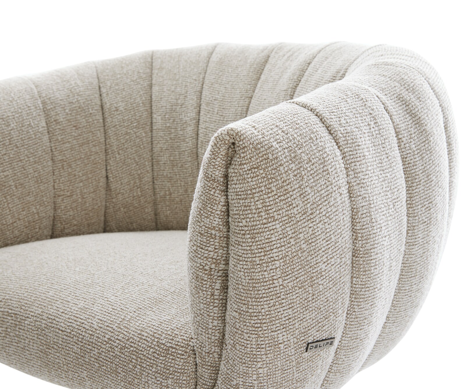 Esszimmerstuhl Jada-Flex Webstoff Soft Beige Kufengestell Schwarz Taschenfederkern 3