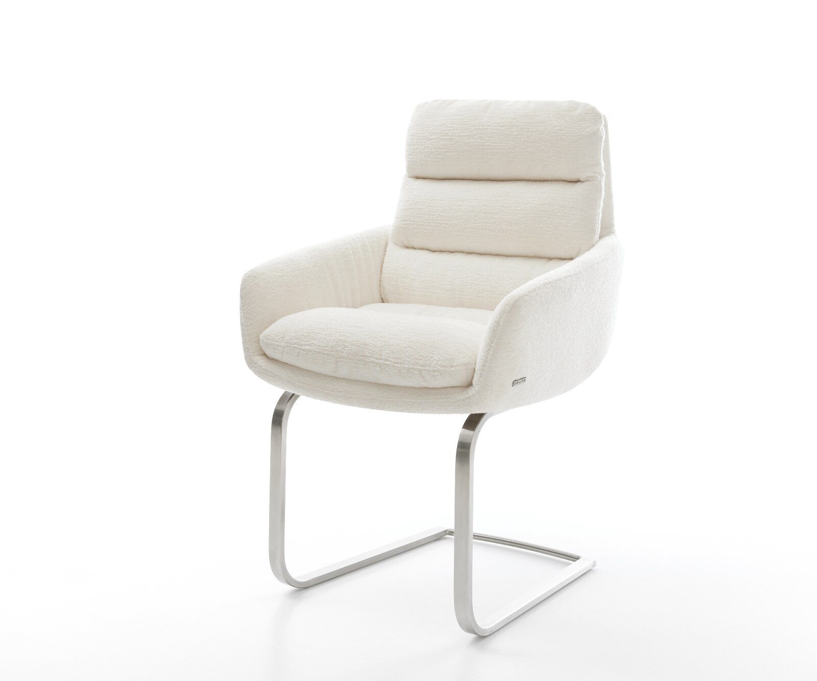 Freischwinger Abelia-Flex mit Armlehnen Bouclé Soft Beige Freischwinger fla günstig online kaufen