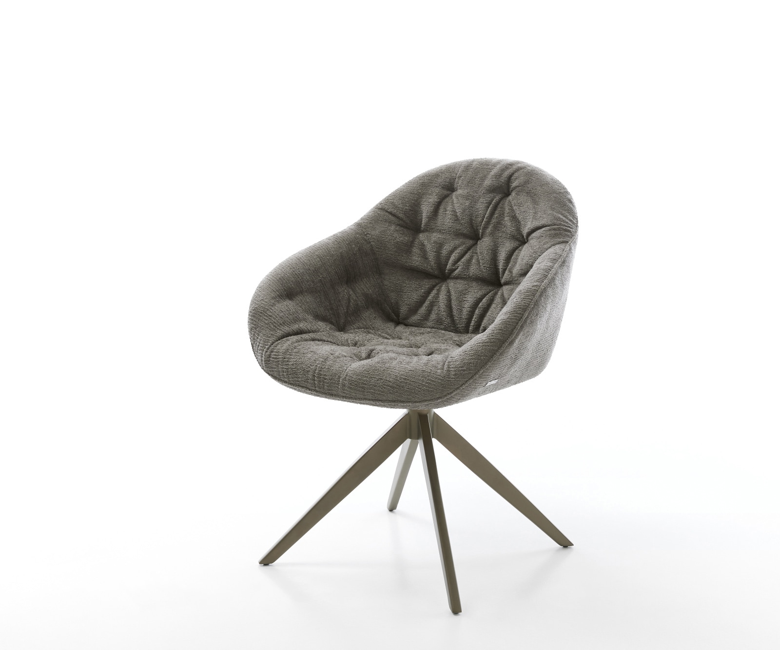 Drehstuhl Gaio-Flex Bouclé Soft Schlamm Kreuzgestell breit Effektfinish Titan 360° drehbar Wippfunktion