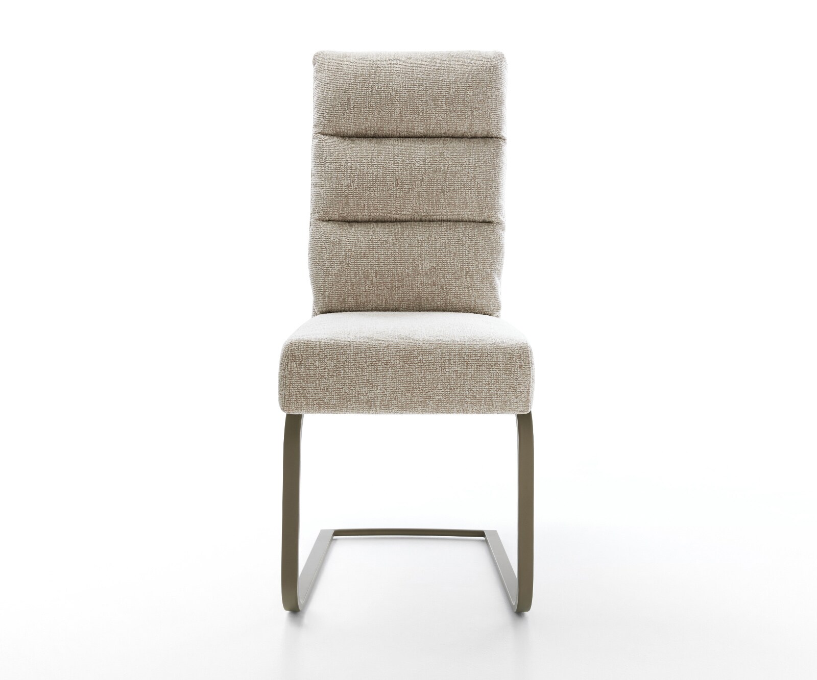 Freischwinger Pela-Flex Webstoff Soft Beige Freischwinger flach Effektfinish Titan Taschenfederkern 1