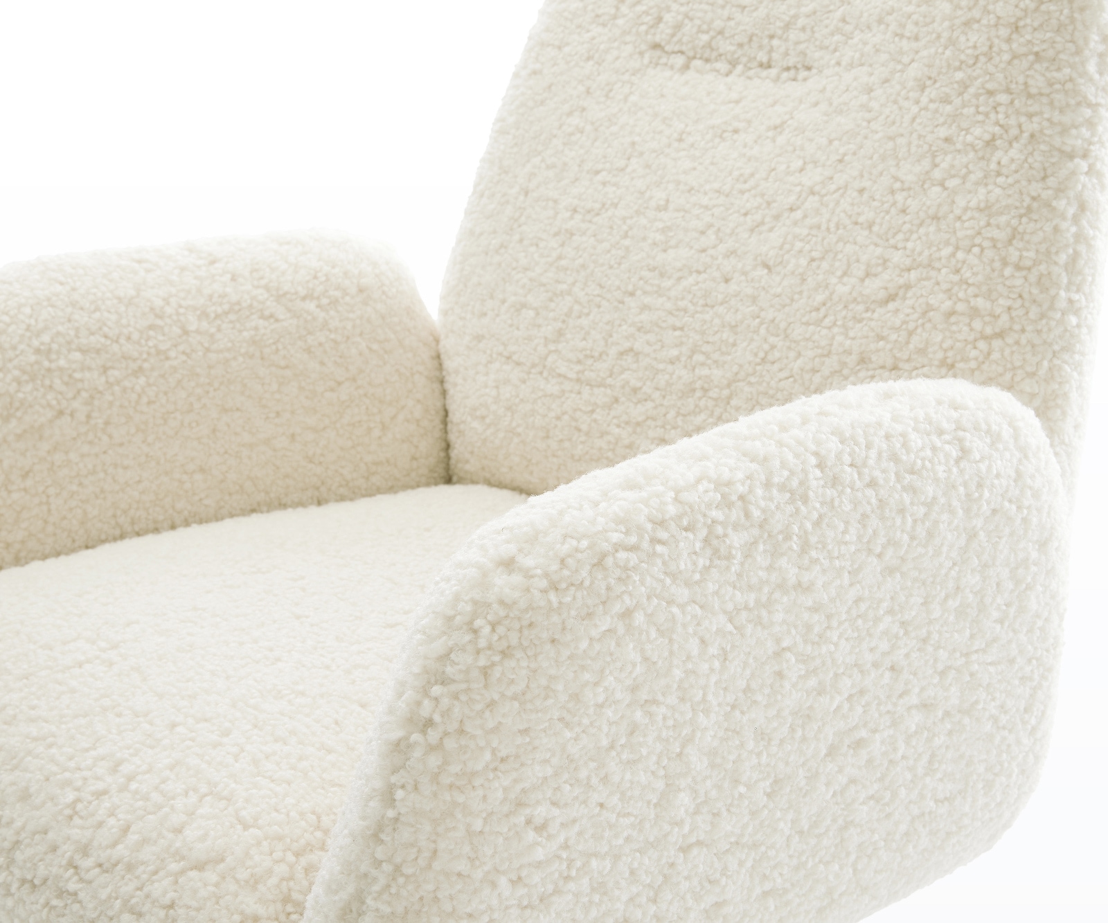 Drehstuhl Zoa-Flex Teddystoff Beige Kreuzgestell breit Graphit 360° drehbar Wippfunktion Taschenfederkern 4