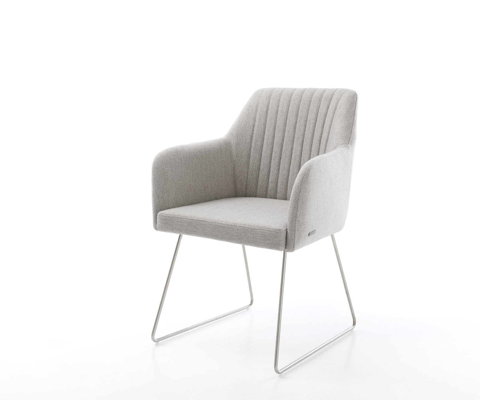 Esszimmerstuhl Greg-Flex Stripes Hellgrau Kufengestell Edelstahl Taschenfederkern Esszimmerstuhl Greg-Flex Stripes Hellgrau Kufengestell Edelstahl Taschenfederkern
