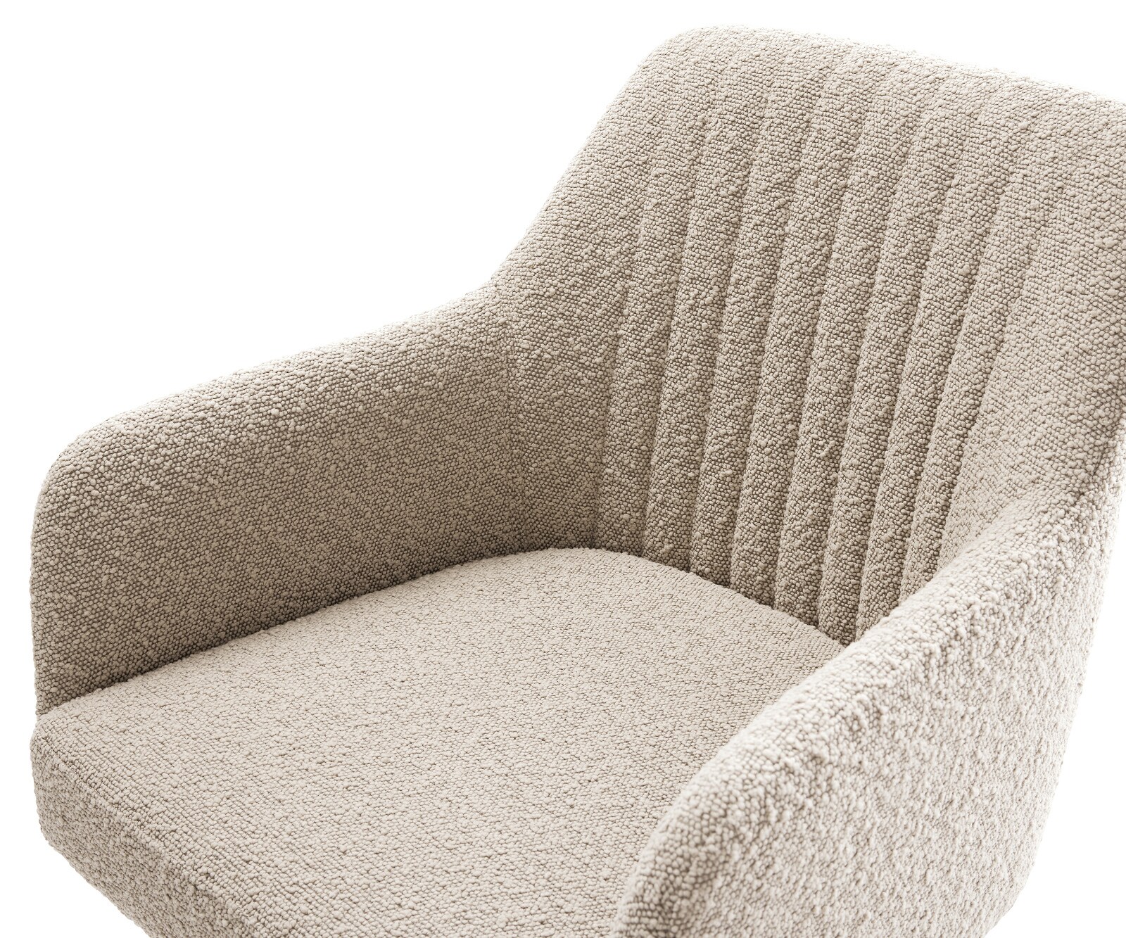 Esszimmerstuhl Greg-Flex Bouclé Schlamm Kufengestell Schwarz Taschenfederkern 3