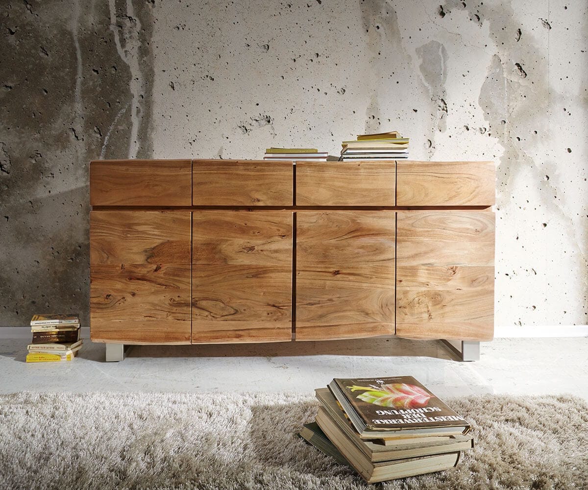 Sideboard Live-Edge 172 cm Akazie Natur 4 Türen 4 Schübe Sideboard Live-Edge 172 cm Akazie Natur 4 Türen 4 Schübe