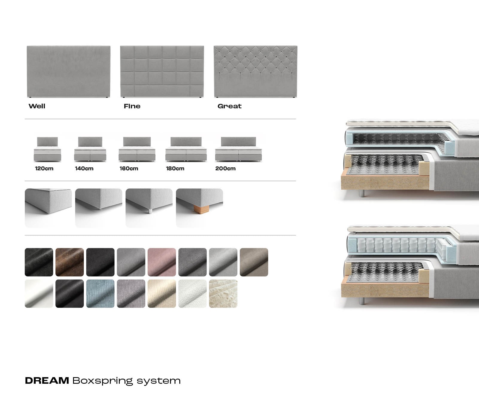 Boxspringbett Dream-Great Mikrofaser Anthrazit Vintage 200x200 cm mit Taschenfederkernmatratze und Topper Visco 6 Boxspringbett Dream-Great Mikrofaser Anthrazit Vintage 200x200 cm mit Taschenfederkernmatratze und Topper Visco 6