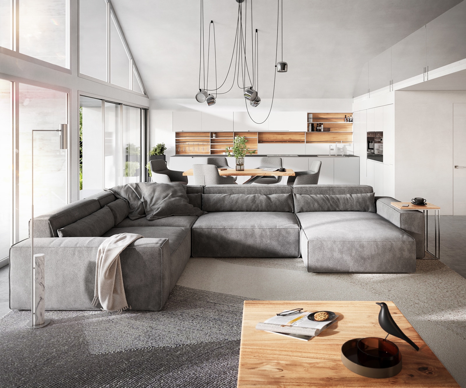 Wohnlandschaft Sirpio XL 360x260 cm Mikrofaser Taupe Recamiere variabel Wohnlandschaft Sirpio XL 360x260 cm Mikrofaser Taupe Recamiere variabel
