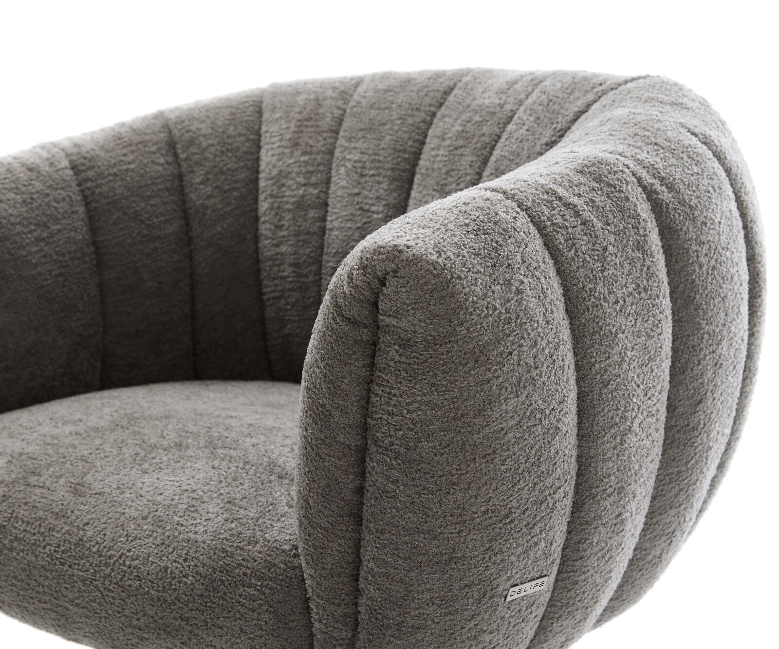 Esszimmerstuhl Jada-Flex Bouclé Soft Schlamm Kufengestell Schwarz Taschenfederkern 3