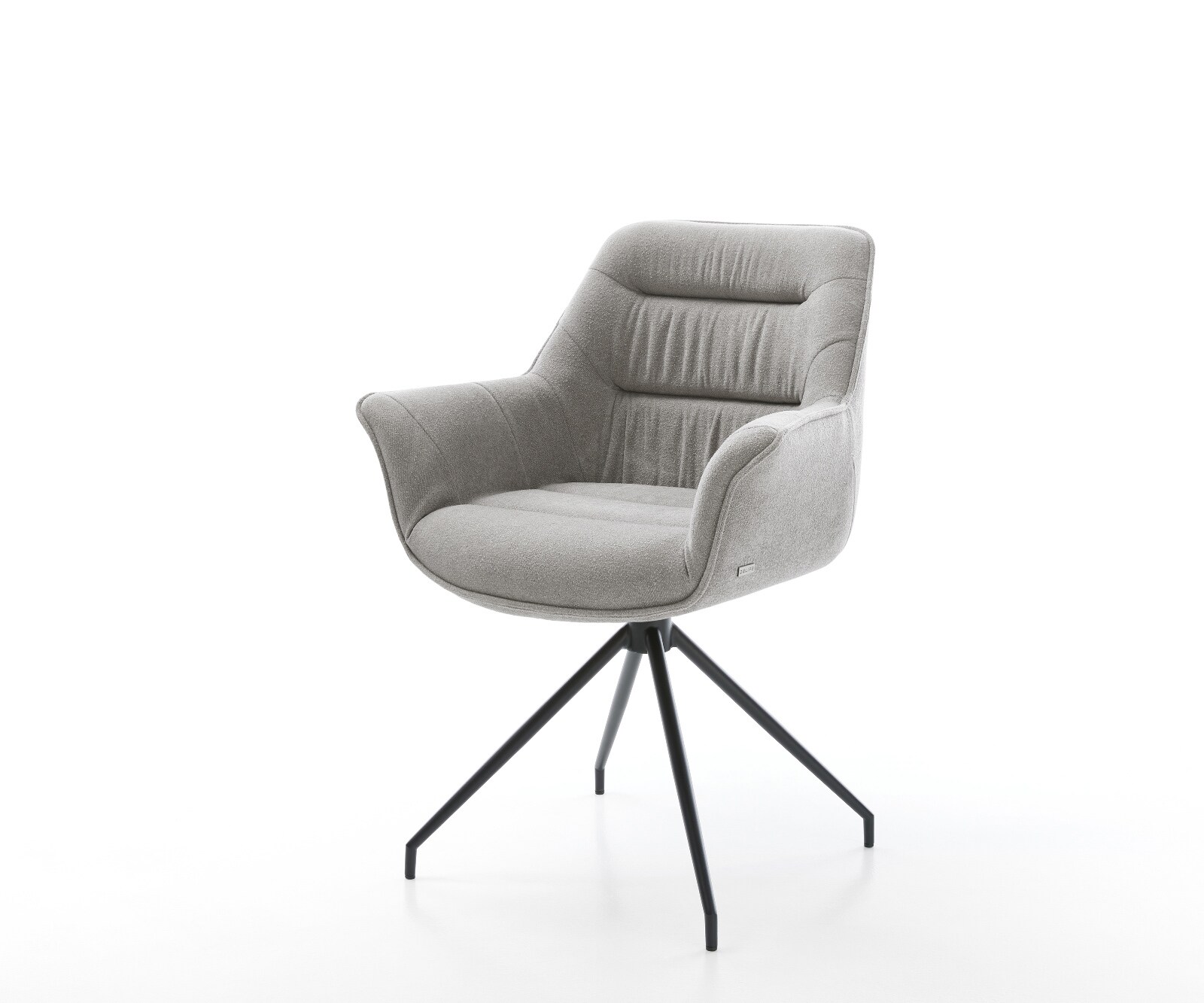 Esszimmerstuhl Kaira-Flex Strukturstoff Soft Grau Kreuzgestell konisch Schwarz 1