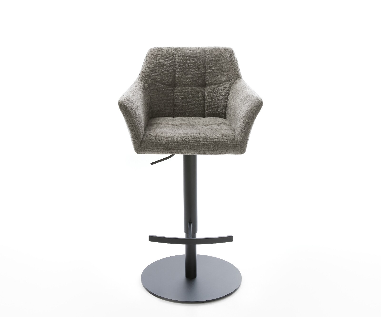 Barstuhl Yulo-Flex Bouclé Soft Schlamm Drehfuß höhenverstellbar Metall Schwarz 2