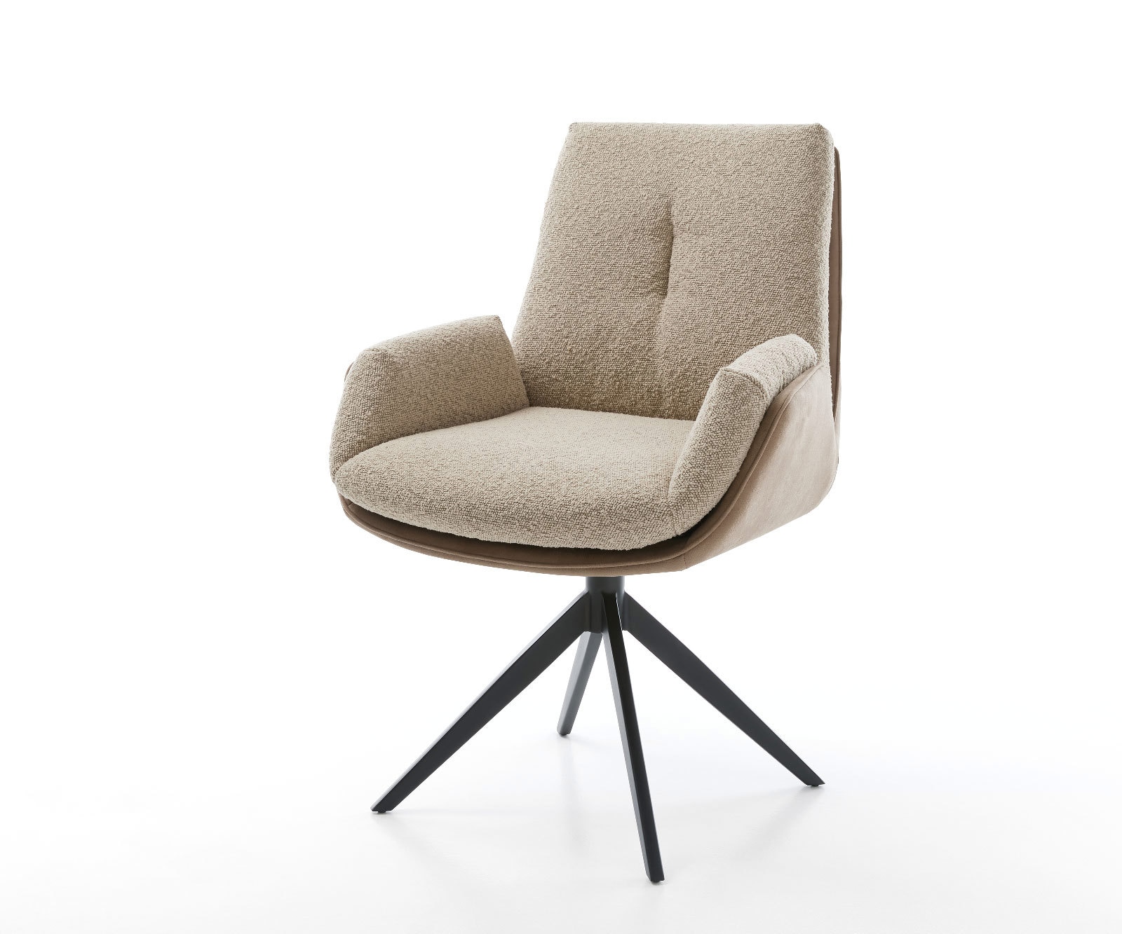 Drehstuhl Clea-Flex Materialmix Schlamm Kreuzgestell breit Schwarz 360° drehbar Drehstuhl Clea-Flex Materialmix Schlamm Kreuzgestell breit Schwarz 360° drehbar
