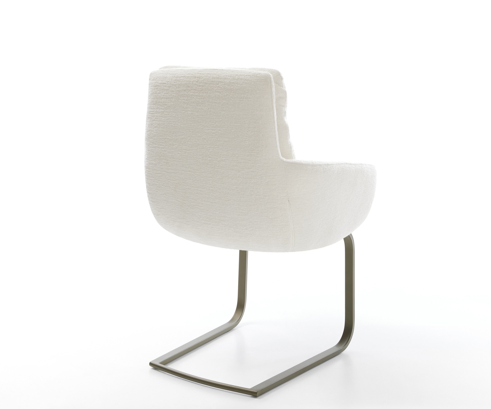 Freischwinger Abelia-Flex mit Armlehnen Bouclé Soft Beige Freischwinger flach Effektfinish Titan 4