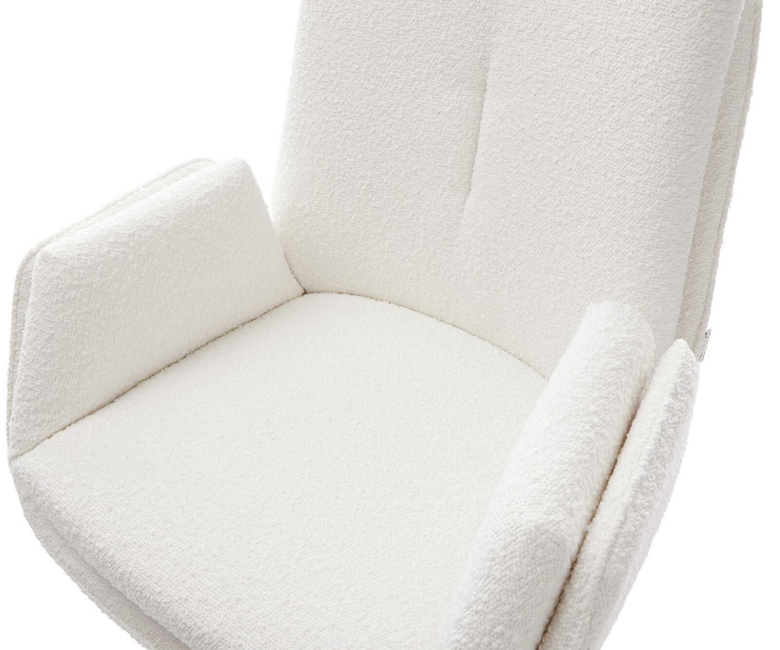 Barstuhl Clea-Flex Bouclé Creme-Weiß Kufengestell Metall Schwarz 3