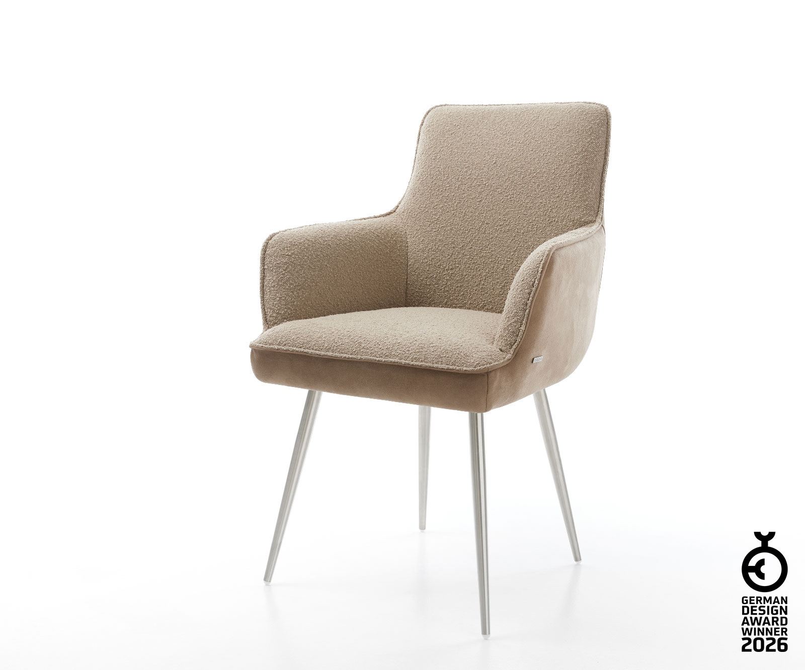 Esszimmerstuhl Heira-Flex mit Armlehnen Materialmix Schlamm 4-Fuß konisch E günstig online kaufen