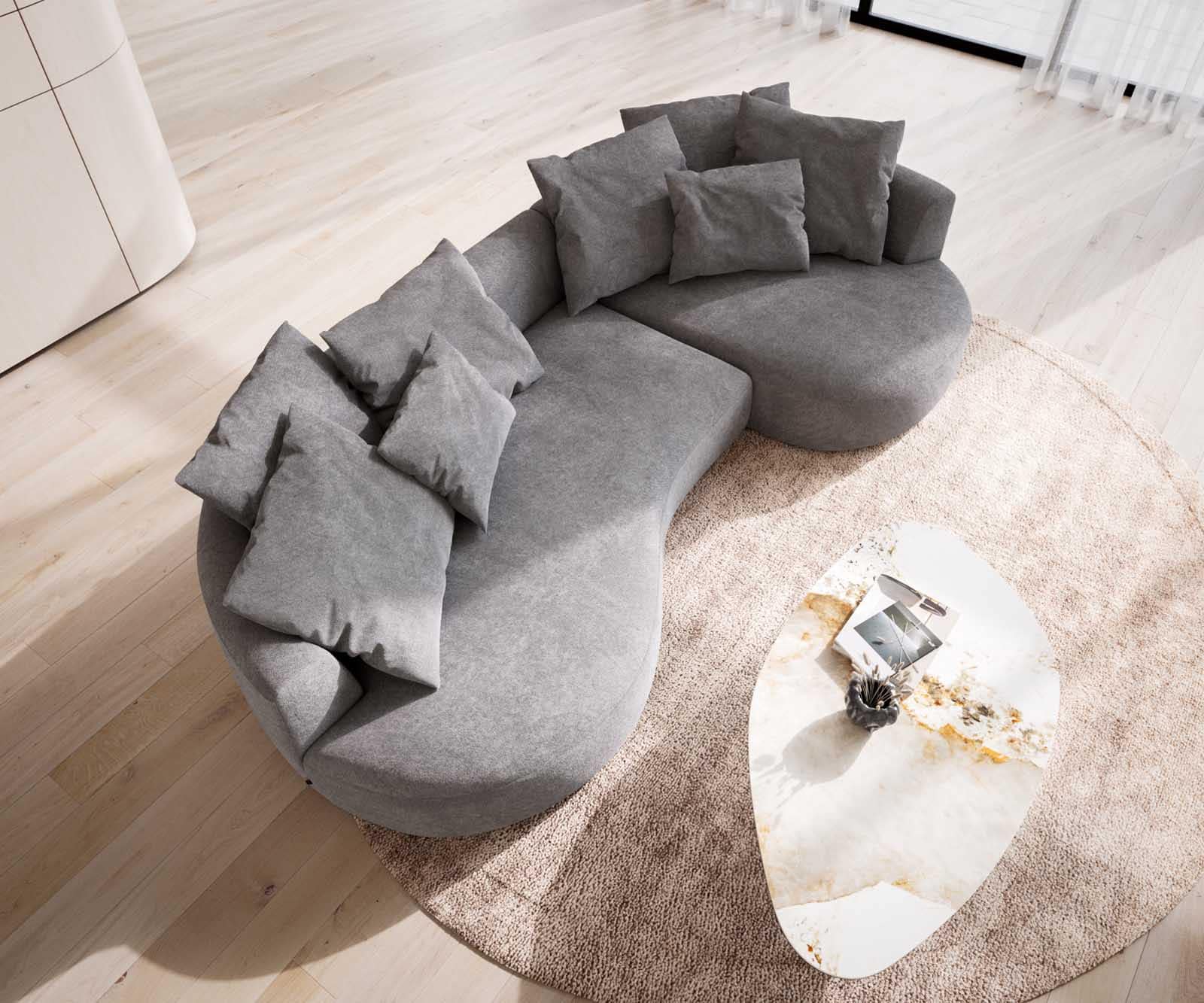 Sofa Edina 330x170 cm Mikrofaser Grau 3 Sofa Edina 330x170 cm Mikrofaser Grau 3