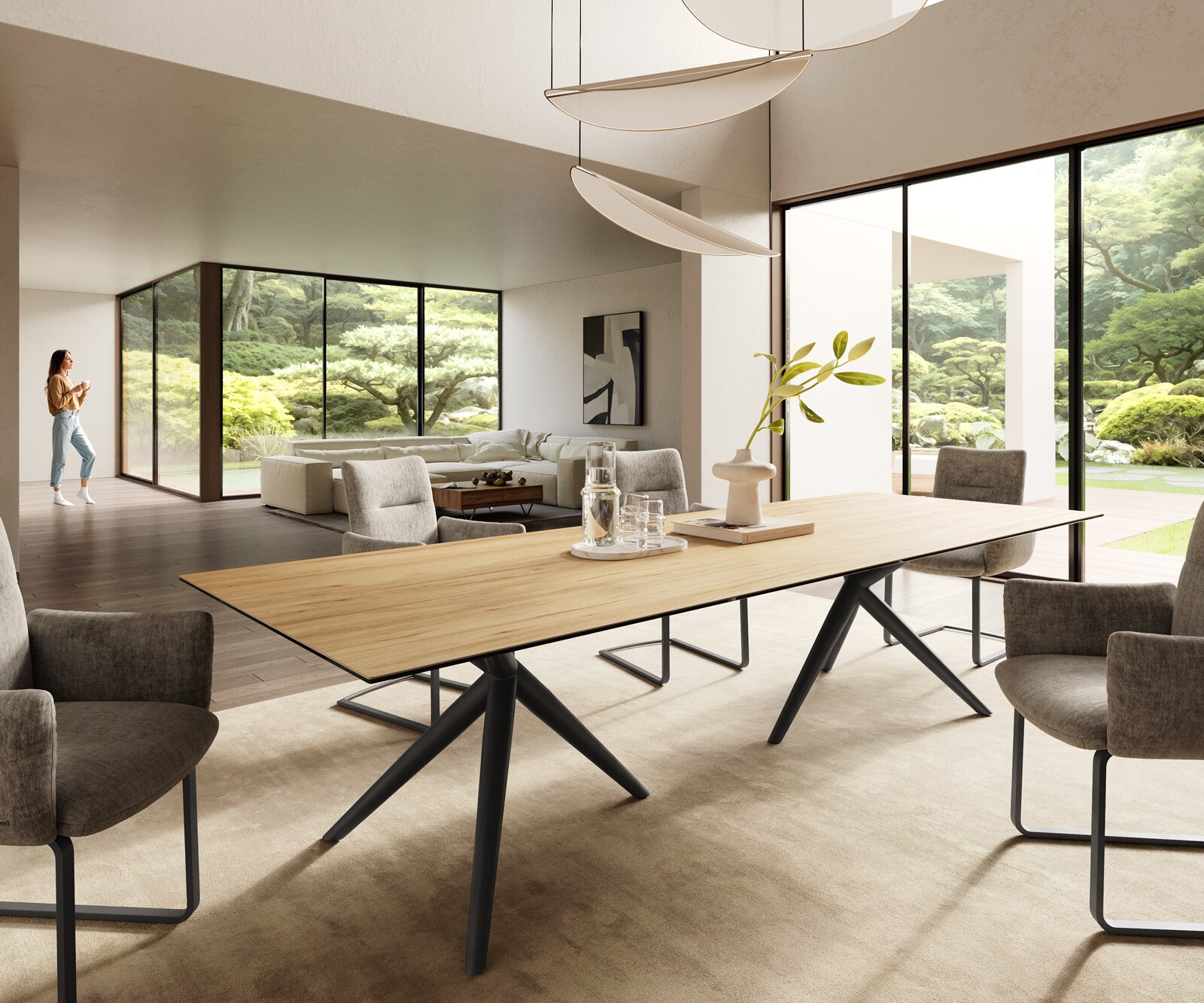 Esstisch Edge 300x100 Keramik Laminam® Sabbia Eichefarbig Estelar rund Meta günstig online kaufen