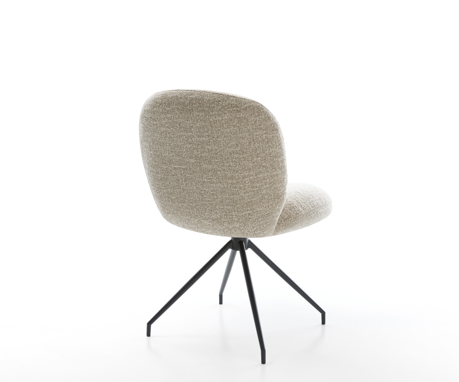 Esszimmerstuhl Nube-Flex Webstoff Soft Beige Kreuzgestell konisch Schwarz Taschenfederkern 4