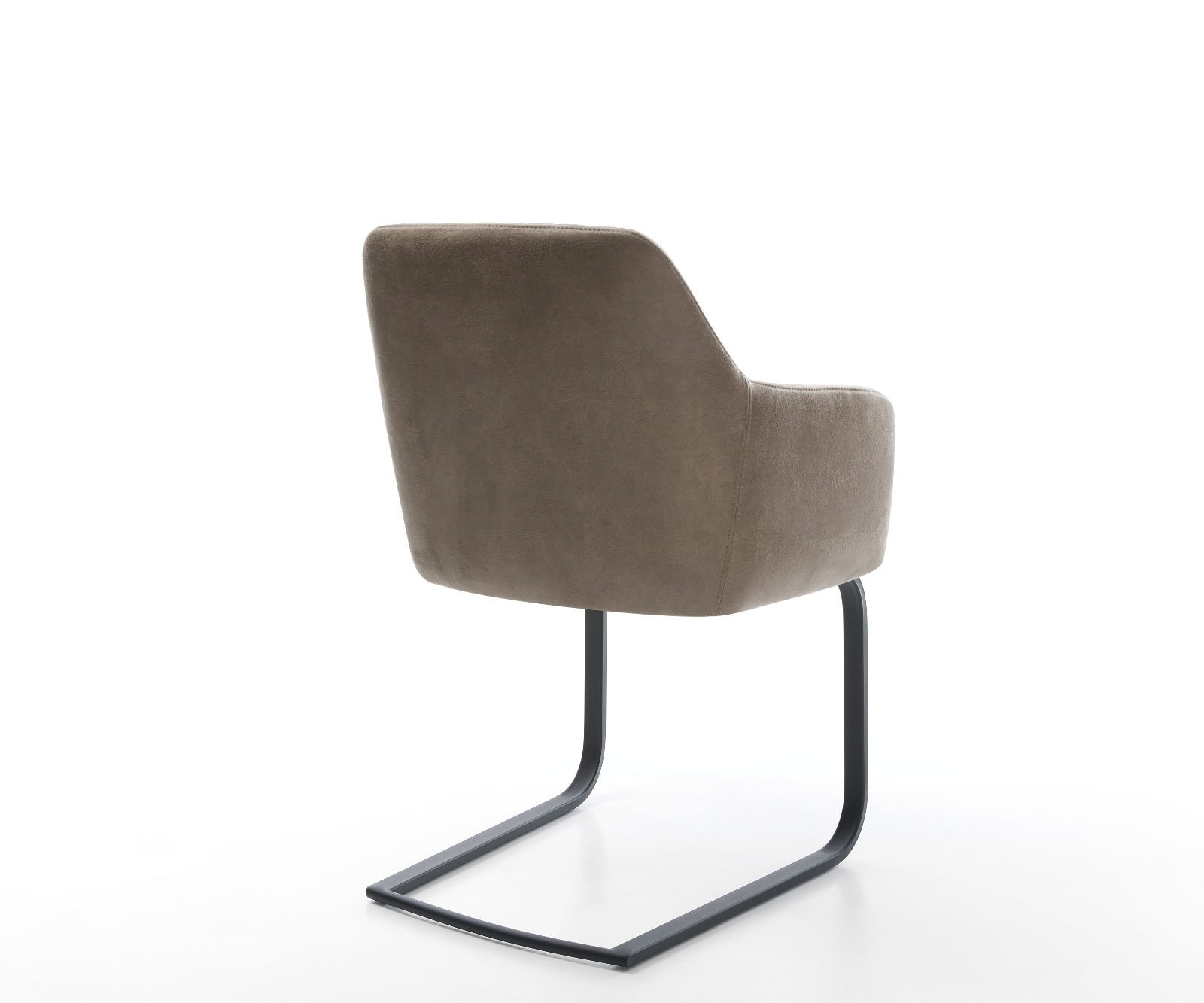 Freischwinger Greg-Flex Mikrofaser Taupe Vintage Freischwinger flach Schwarz Taschenfederkern 5