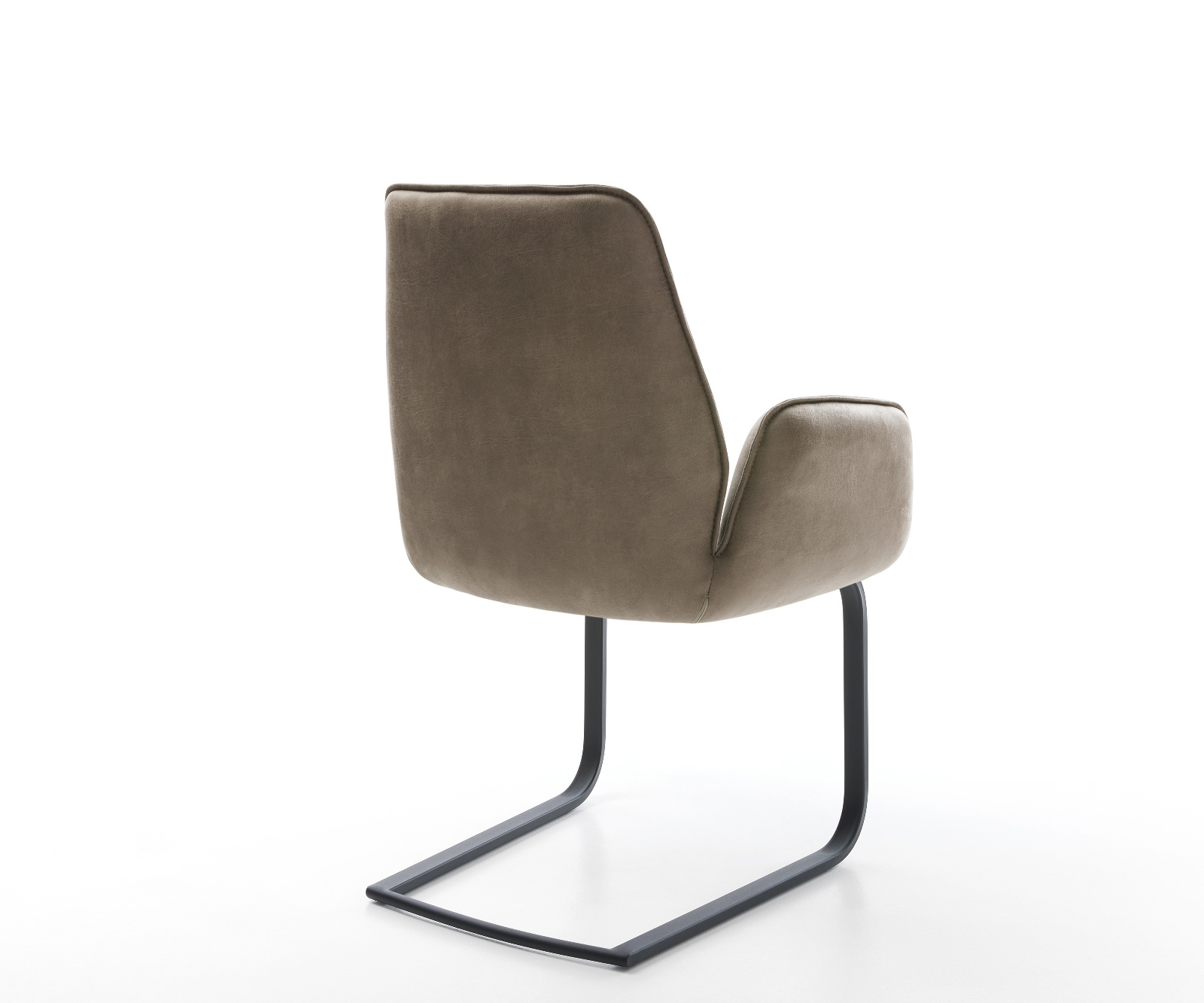 Freischwinger Zoa-Flex Mikrofaser Taupe Vintage Freischwinger flach Schwarz Taschenfederkern 5