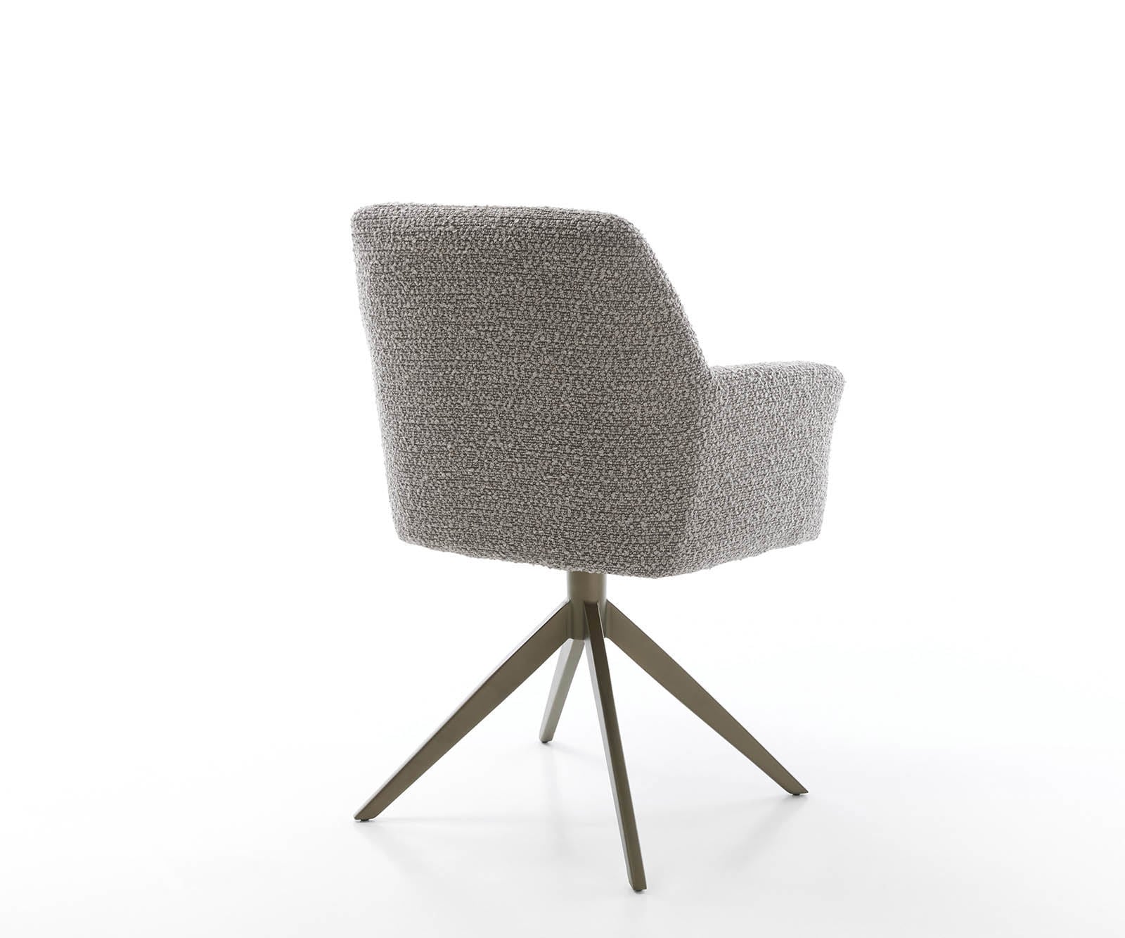 Drehstuhl Xana-Flex mit Armlehnen Bouclé Silbergrau Kreuzgestell breit Effektfinish Titan 360° drehbar Taschenfederkern 4 Drehstuhl Xana-Flex mit Armlehnen Bouclé Silbergrau Kreuzgestell breit Effektfinish Titan 360° drehbar Taschenfederkern 4