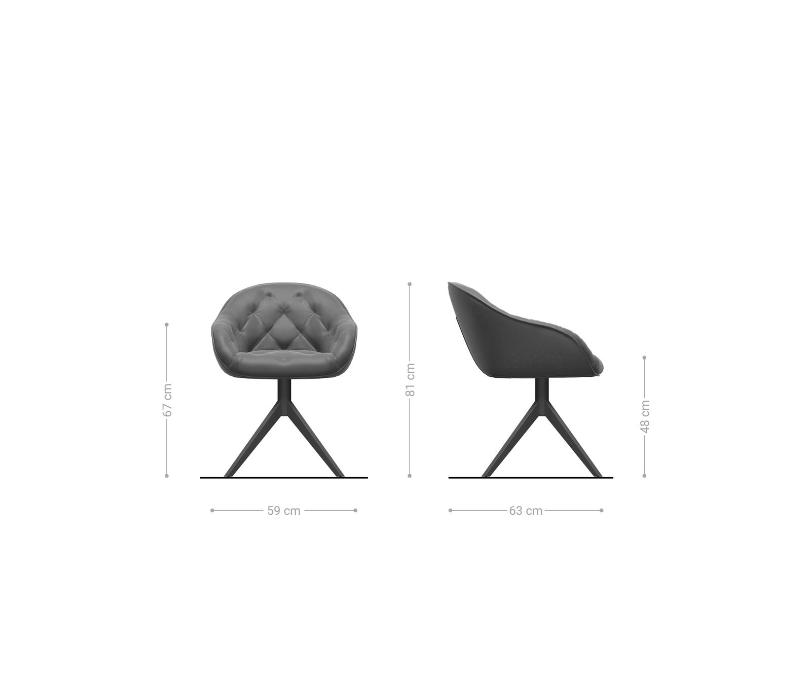Drehstuhl Gaio-Flex Bouclé Soft Beige Kreuzgestell breit Edelstahl 360° drehbar Wippfunktion 6