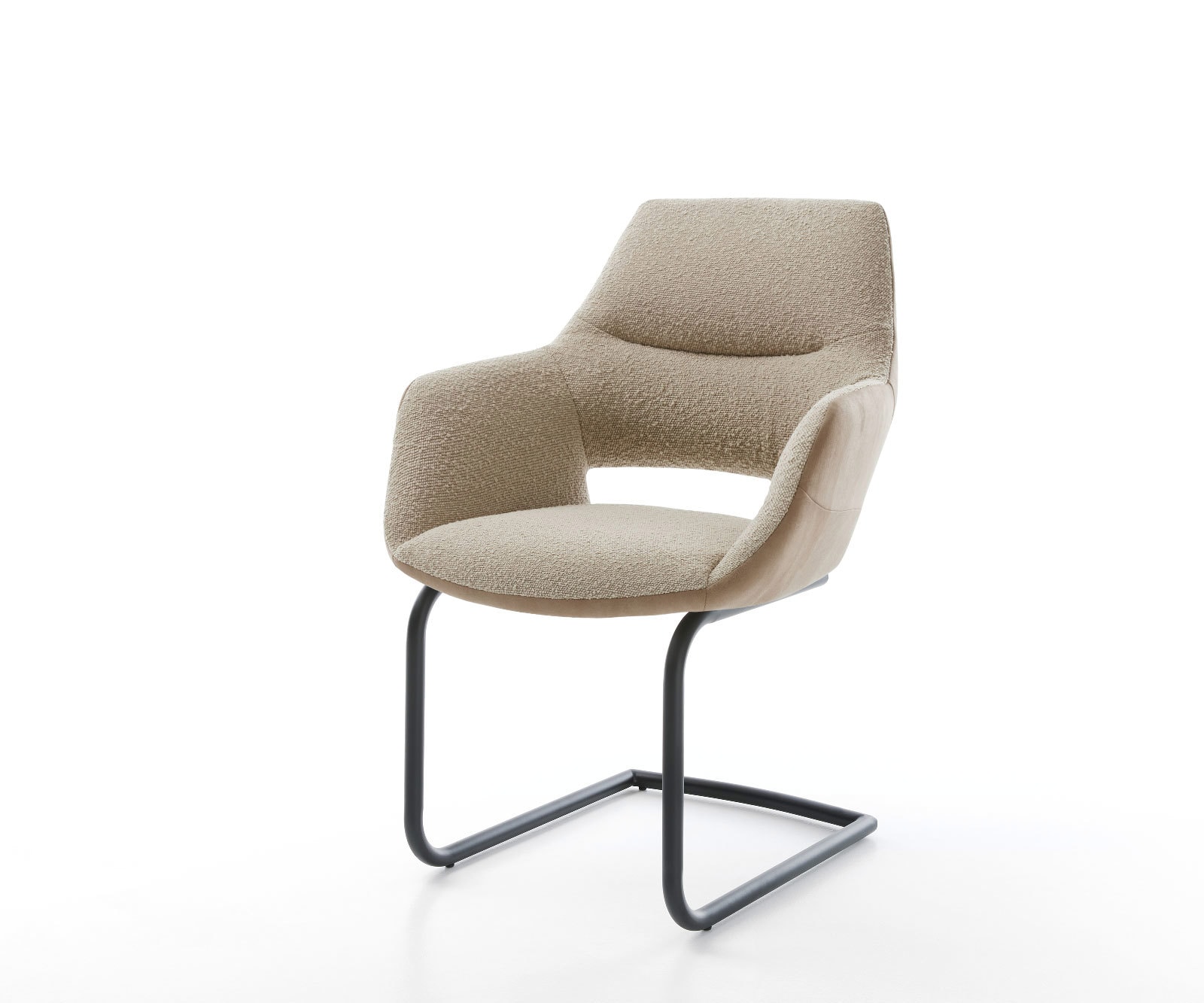 Freischwinger Yago-Flex mit Armlehnen Materialmix Schlamm Freischwinger rund Schwarz Taschenfederkern Freischwinger Yago-Flex mit Armlehnen Materialmix Schlamm Freischwinger rund Schwarz Taschenfederkern