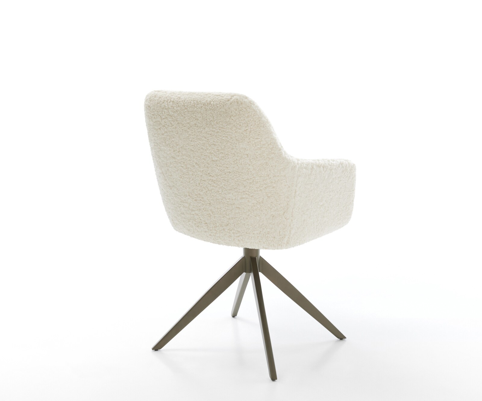 Drehstuhl Pejo-Flex Teddystoff Beige Kreuzgestell breit Effektfinish Titan 360° drehbar Wippfunktion Taschenfederkern 5