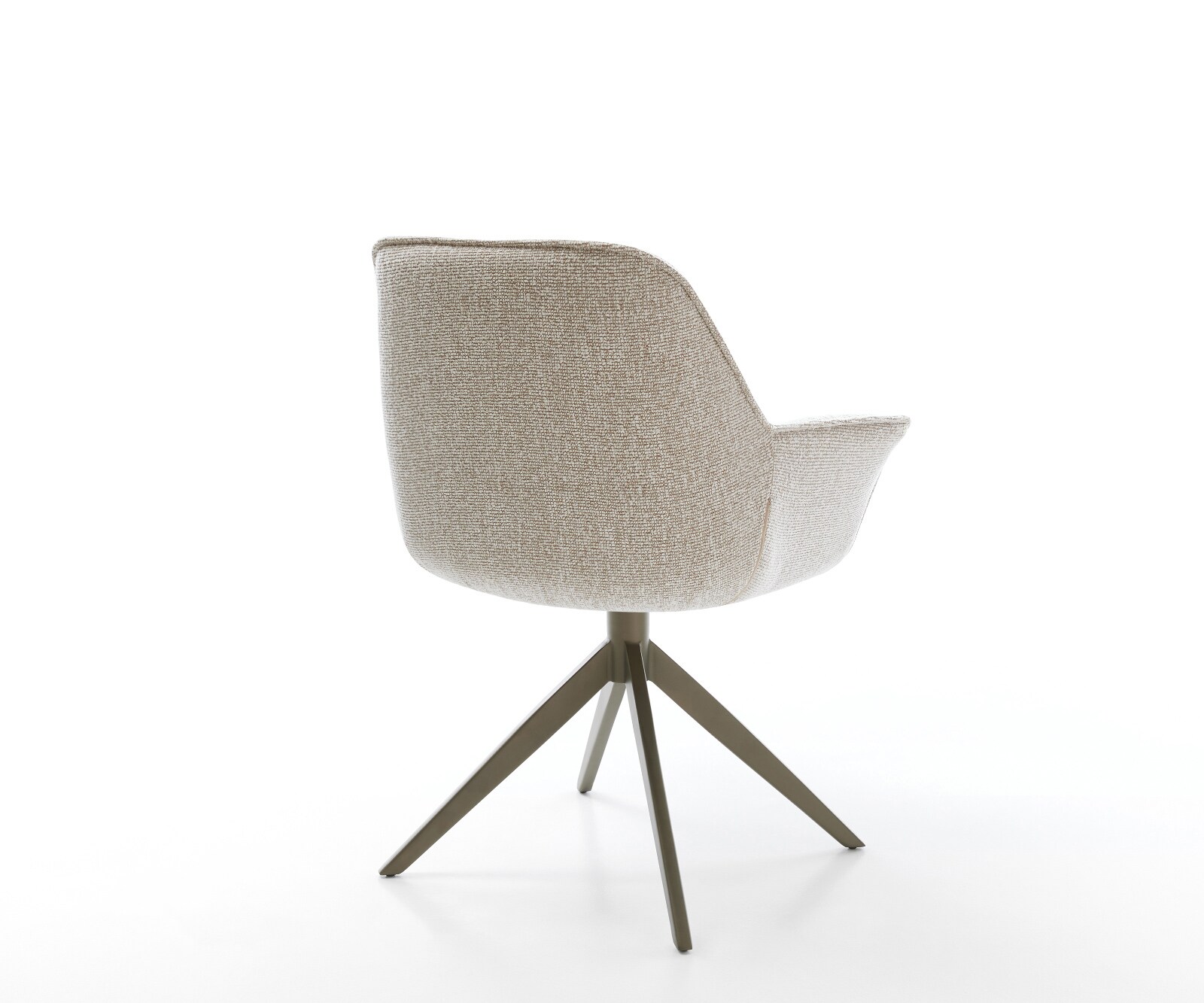 Drehstuhl Keila-Flex mit Armlehnen Webstoff Soft Beige Kreuzgestell breit Effektfinish Titan 360° drehbar Wippfunktion 4