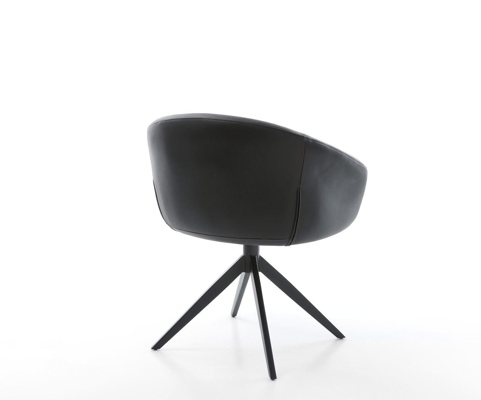 Drehstuhl Vinka-Flex mit Armlehnen Echt-Leder Schwarz Kreuzgestell breit Schwarz 360° drehbar Wippfunktion Taschenfederkern 4 Drehstuhl Vinka-Flex mit Armlehnen Echt-Leder Schwarz Kreuzgestell breit Schwarz 360° drehbar Wippfunktion Taschenfederkern 4