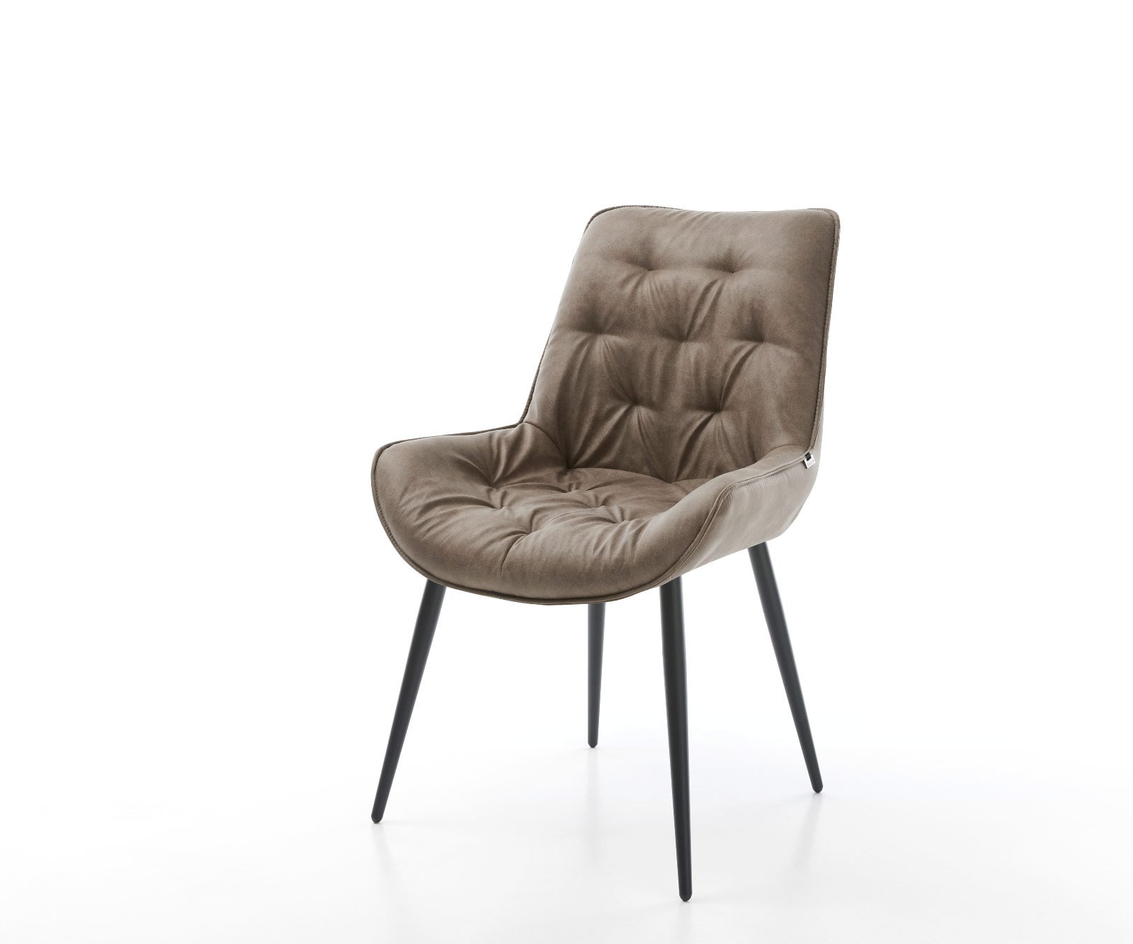 Esszimmerstuhl Taimi-Flex Mikrofaser Taupe Vintage 4-Fuß konisch Schwarz Esszimmerstuhl Taimi-Flex Mikrofaser Taupe Vintage 4-Fuß konisch Schwarz