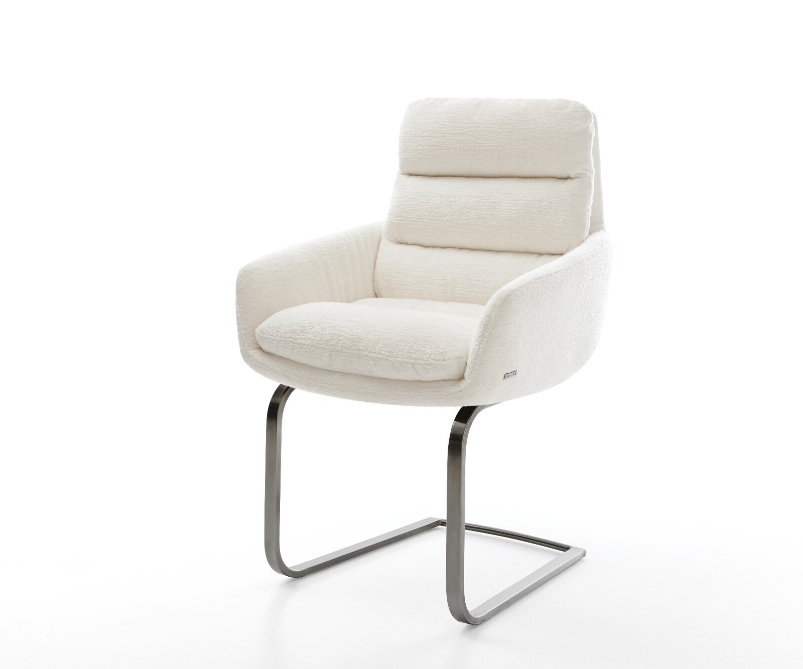 Freischwinger Abelia-Flex mit Armlehnen Bouclé Soft Beige Freischwinger flach Graphit
