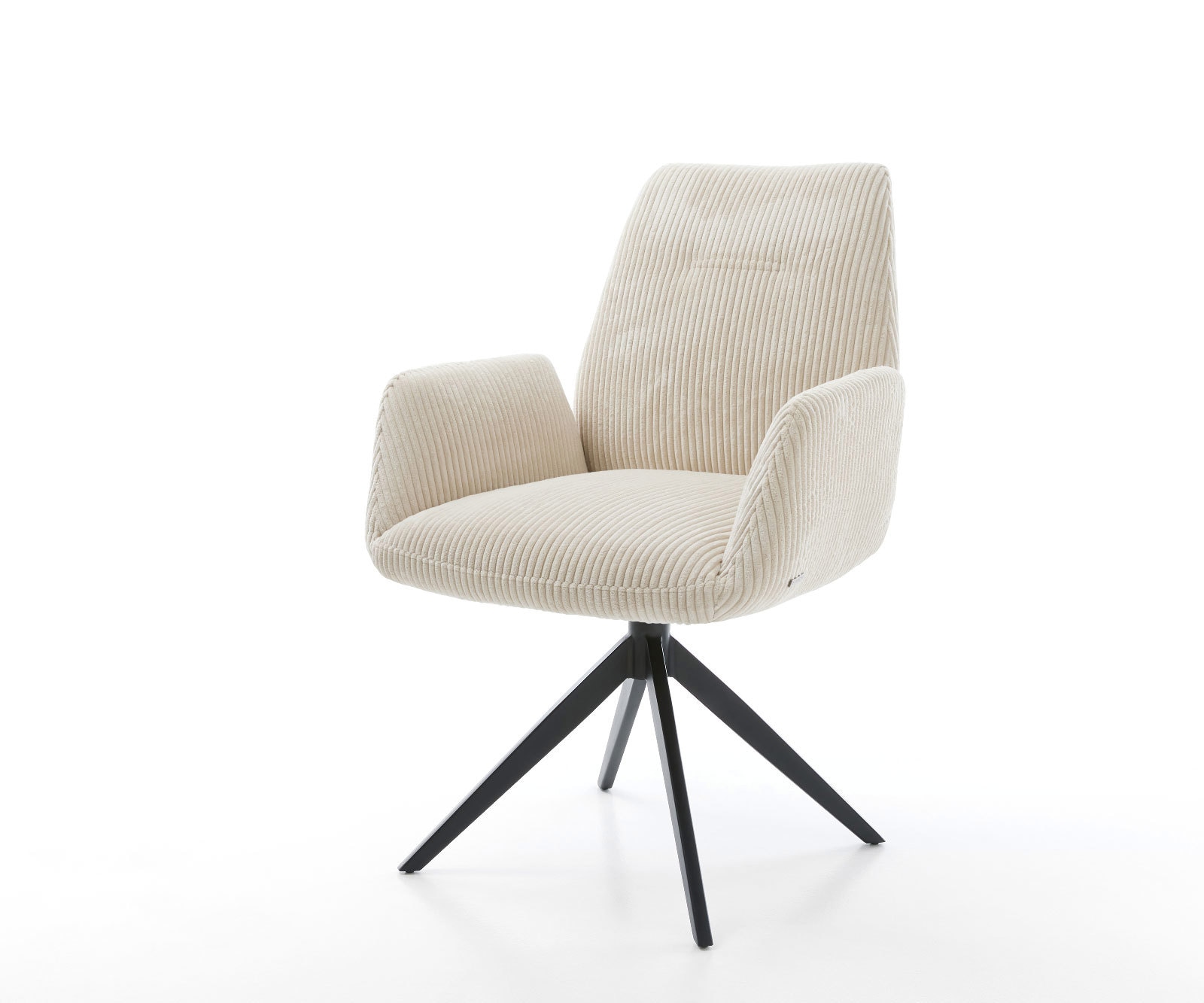 Drehstuhl Zoa-Flex Cord Beige Kreuzgestell breit Schwarz 360° drehbar Wippfunktion Taschenfederkern