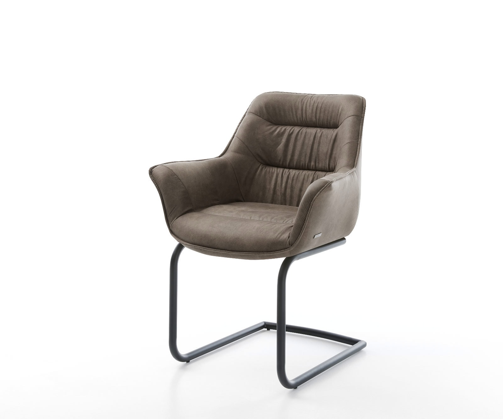 Freischwinger Kaira-Flex Mikrofaser Taupe Vintage Freischwinger rund Schwar günstig online kaufen