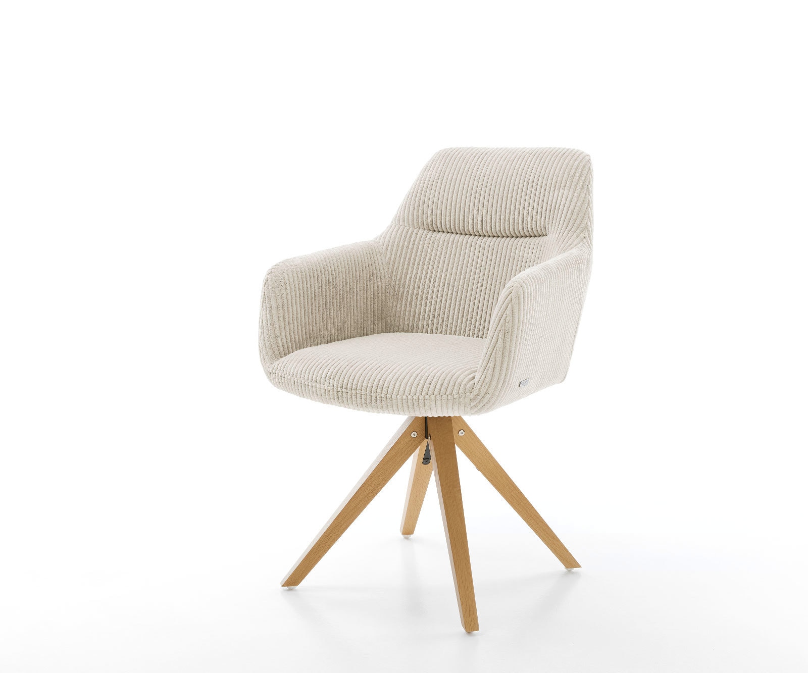 Esszimmerstuhl Pejo-Flex Cord Beige Holzgestell kantig Natur 360° drehbar Taschenfederkern