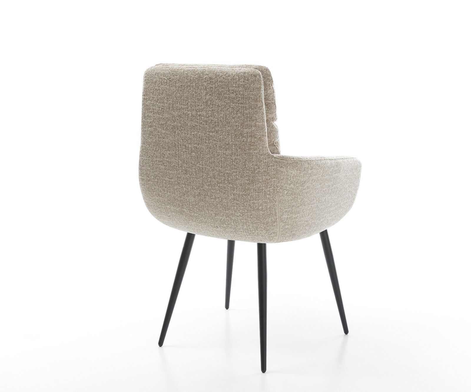 Esszimmerstuhl Abelia-Flex mit Armlehnen Webstoff Soft Beige 4-Fuß konisch Schwarz 4