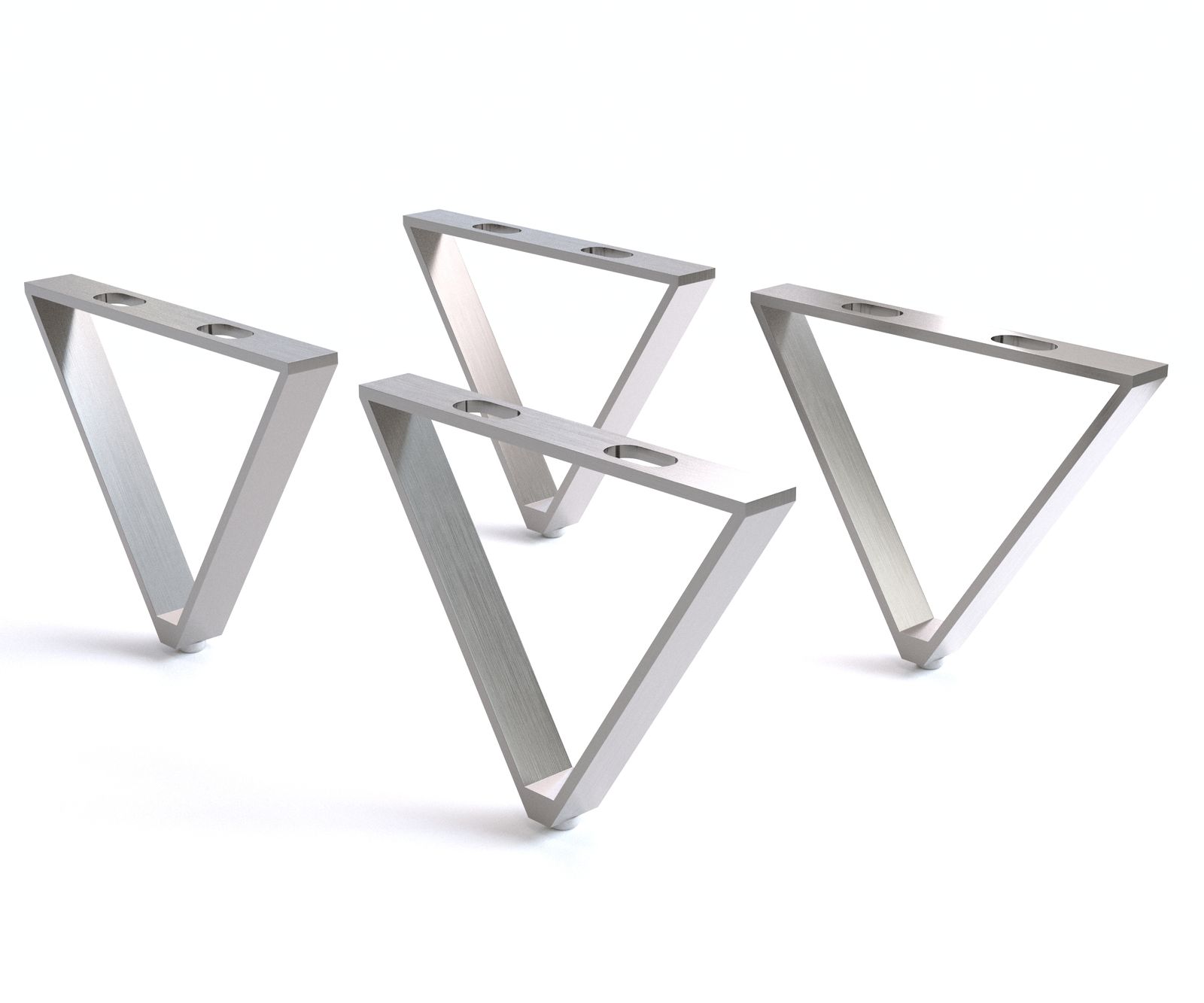 Fuß V-Form 15 cm Edelstahl gebürstet für alle Möbelarten (4er Set) Fuß V-Form 15 cm Edelstahl gebürstet für alle Möbelarten (4er Set)