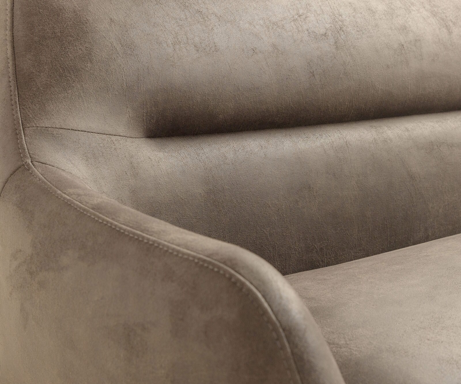 Esszimmerbank Taya-Flex 200 cm Mikrofaser Beige Vintage Kreuzgestell kantig Effektfinish Titan Taschenfederkern 6