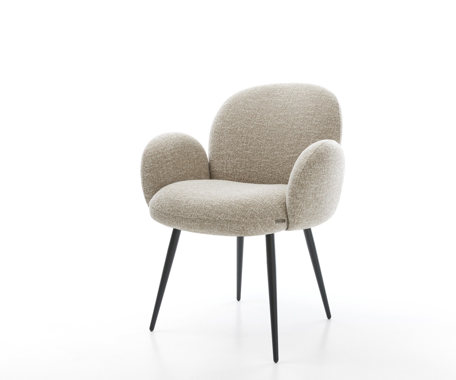 Esszimmerstuhl Nube-Flex mit Armlehnen Webstoff Soft Beige 4-Fuß konisch Sc günstig online kaufen