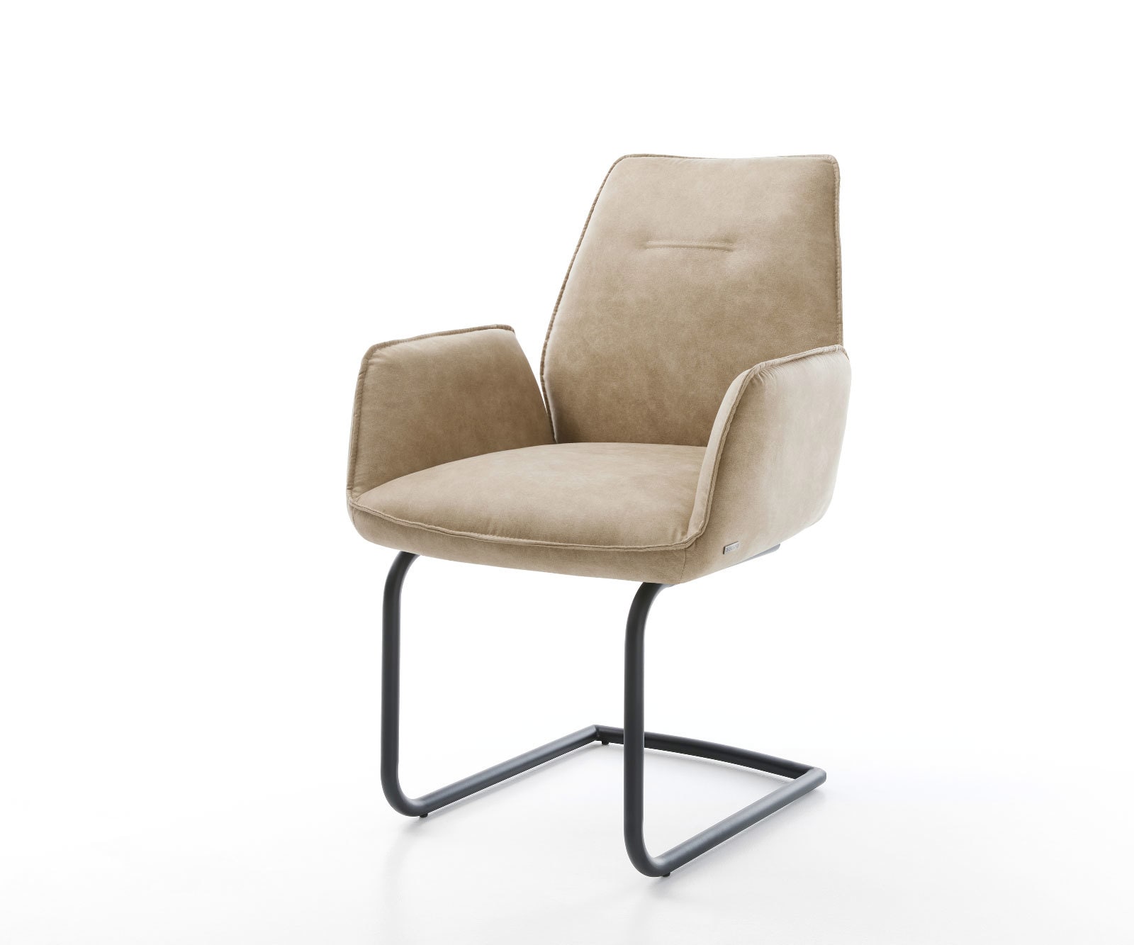 Freischwinger Zoa-Flex Mikrofaser Beige Vintage Freischwinger rund Schwarz Taschenfederkern Freischwinger Zoa-Flex Mikrofaser Beige Vintage Freischwinger rund Schwarz Taschenfederkern