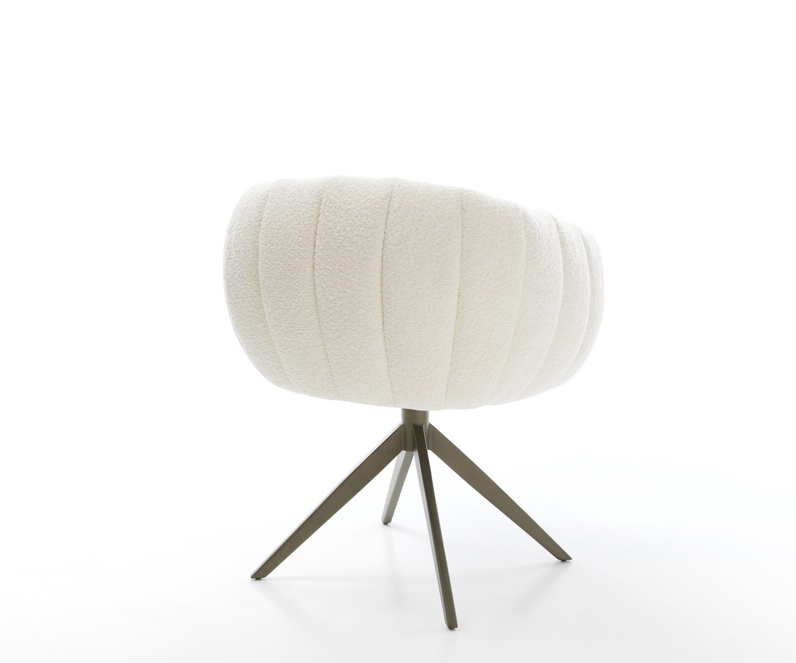 Drehstuhl Jada-Flex Bouclé Weiß Kreuzgestell breit Effektfinish Titan 360° drehbar Wippfunktion Taschenfederkern 5