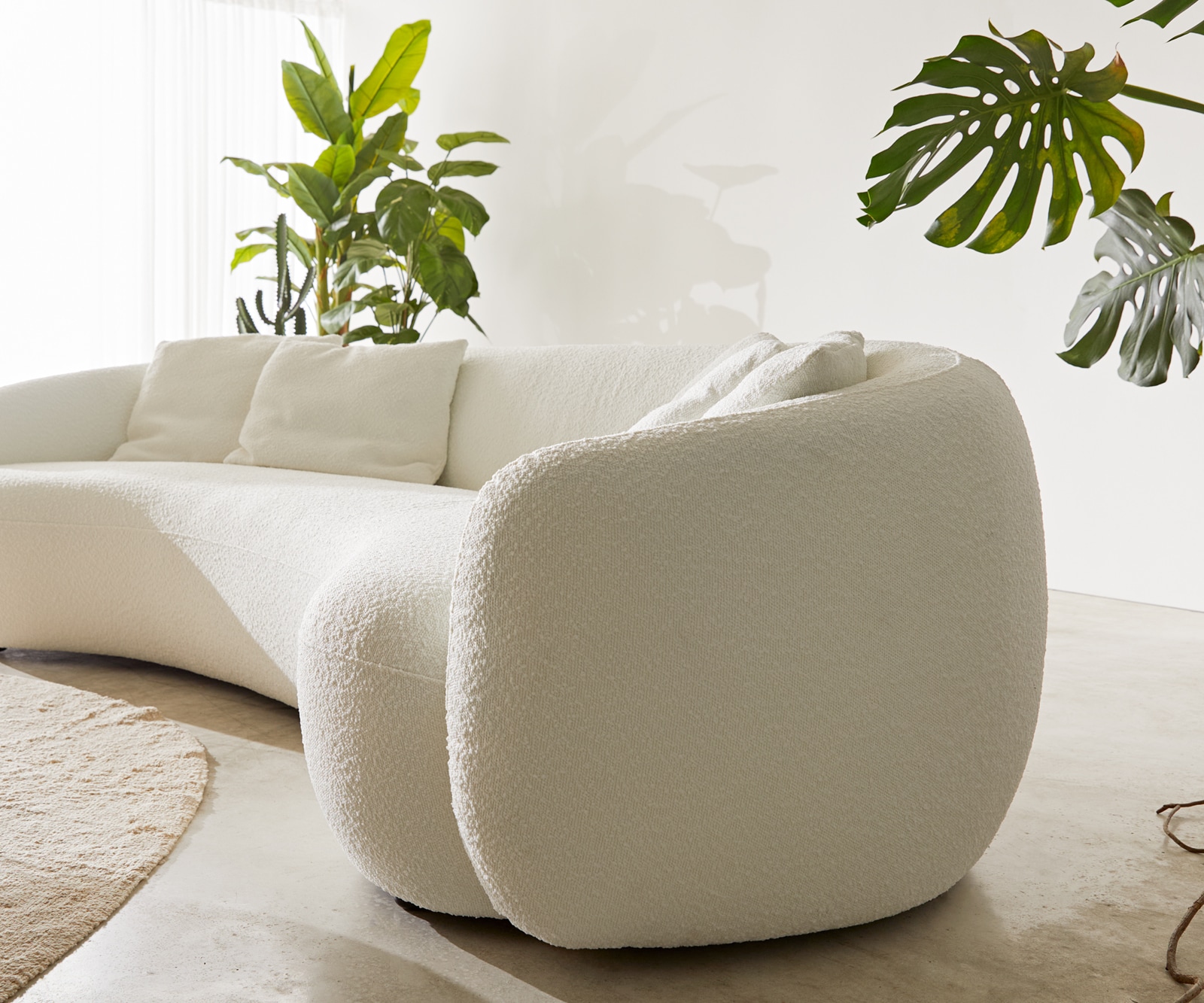 3-Sitzer Larna 260x120 cm Bouclé Creme-Weiß 4 3-Sitzer Larna 260x120 cm Bouclé Creme-Weiß 4
