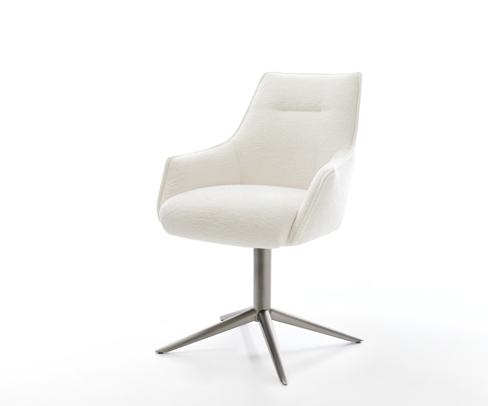 Drehstuhl Alja-Flex mit Armlehnen Bouclé Soft Beige Fußkreuz Graphit 360° d günstig online kaufen