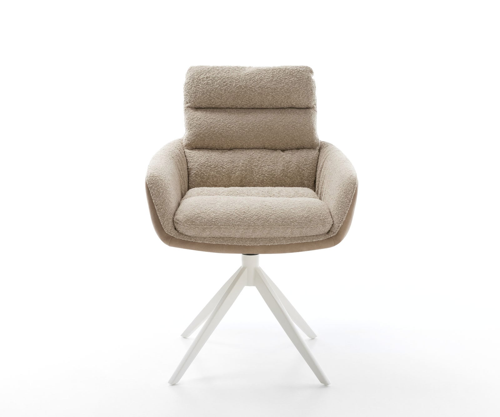 Drehstuhl Abelia-Flex mit Armlehnen Materialmix Schlamm Kreuzgestell breit Weiß 360° drehbar Wippfunktion 1 Drehstuhl Abelia-Flex mit Armlehnen Materialmix Schlamm Kreuzgestell breit Weiß 360° drehbar Wippfunktion 1