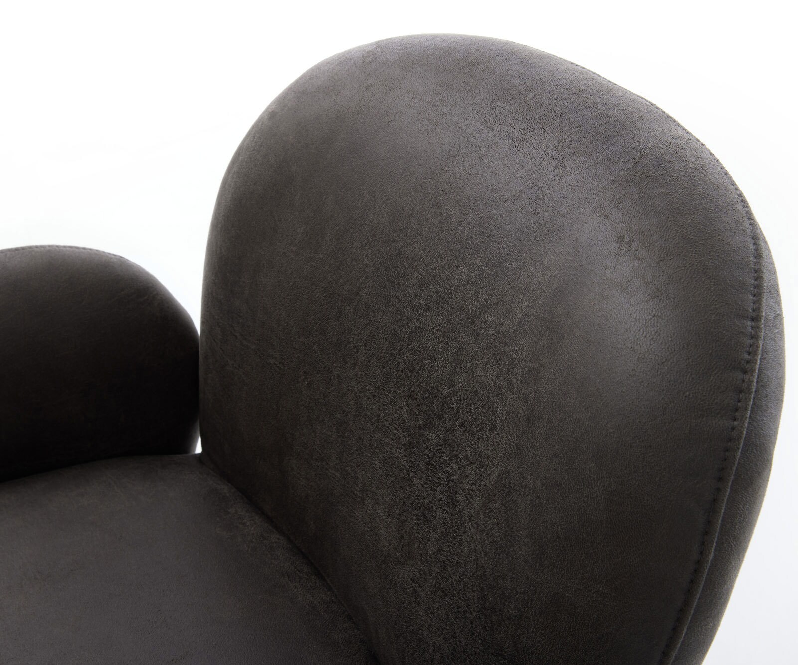 Drehstuhl Nube-Flex mit Armlehnen Mikrofaser Anthrazit Vintage Kreuzgestell breit Effektfinish Titan 360° drehbar Taschenfederkern 4