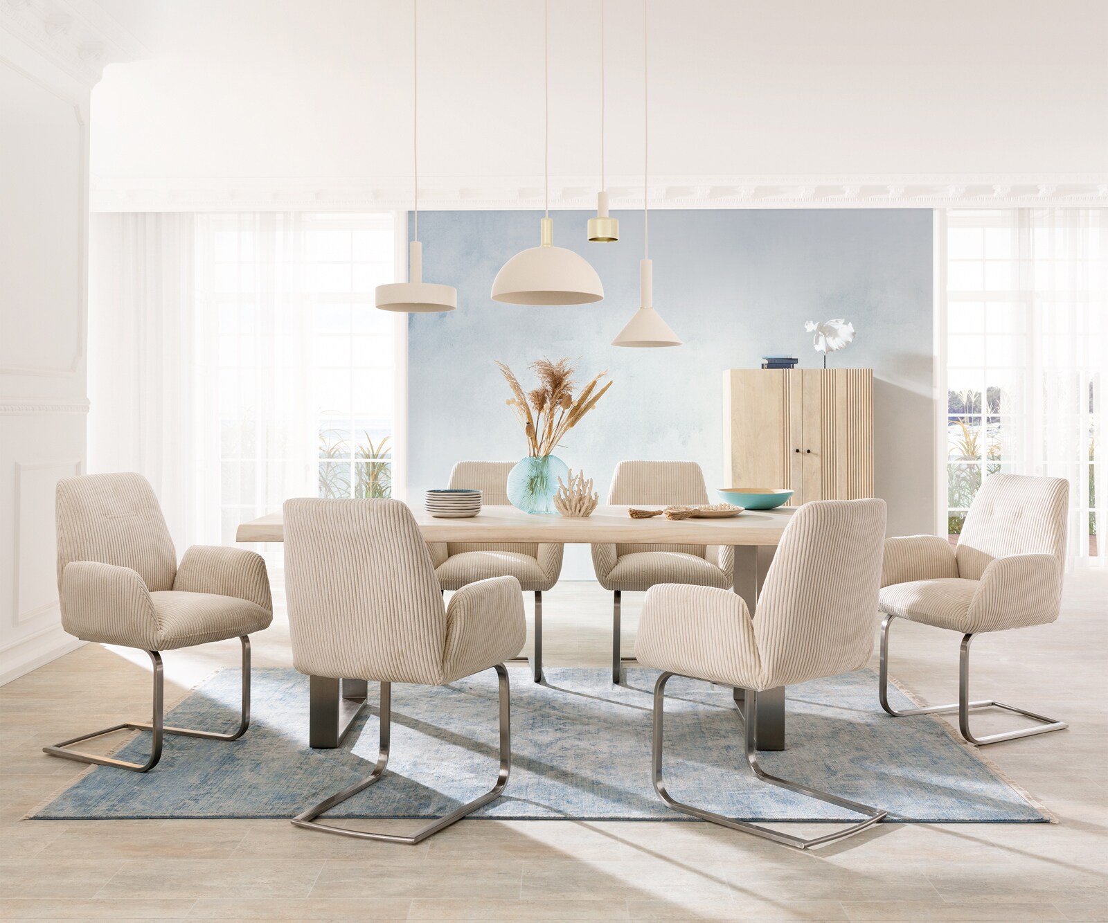 Freischwinger Zoa-Flex Cord Beige Freischwinger flach Edelstahl Taschenfederkern 3