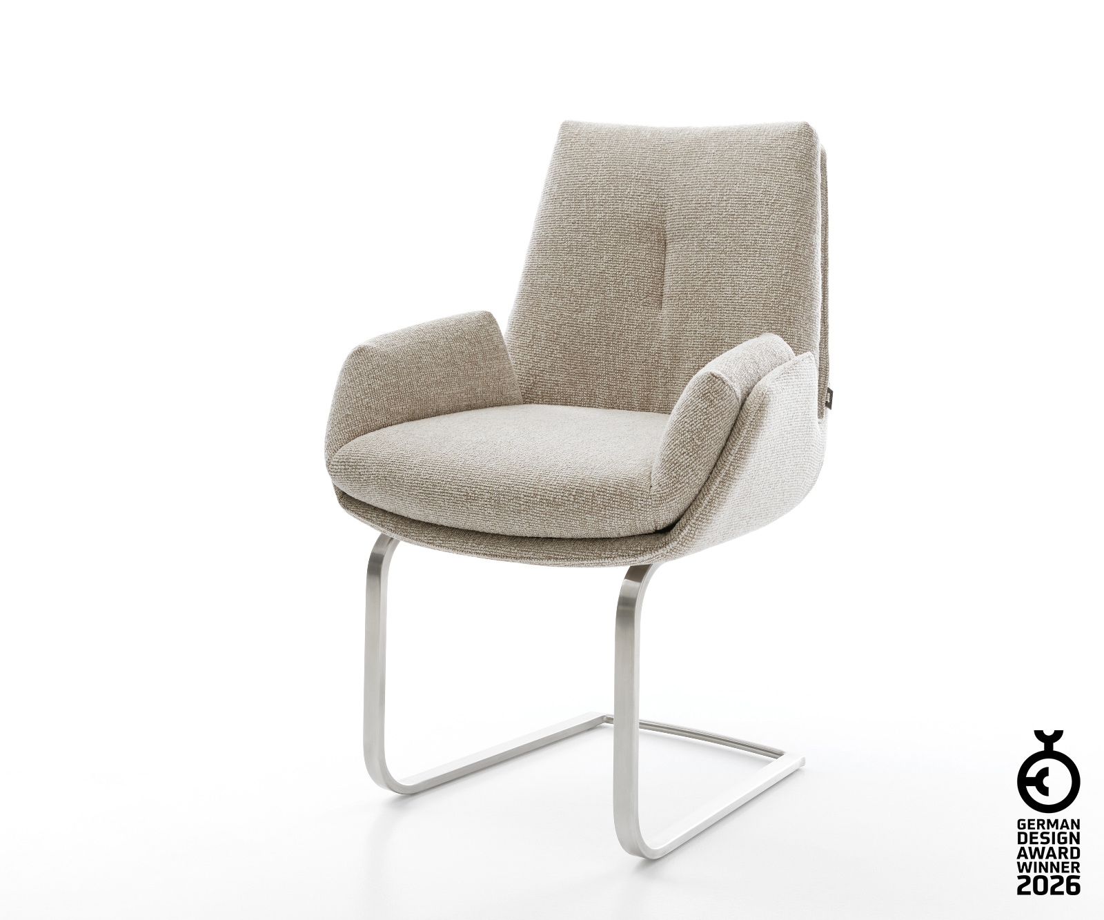 Freischwinger Clea-Flex Webstoff Soft Beige Freischwinger flach Edelstahl 1